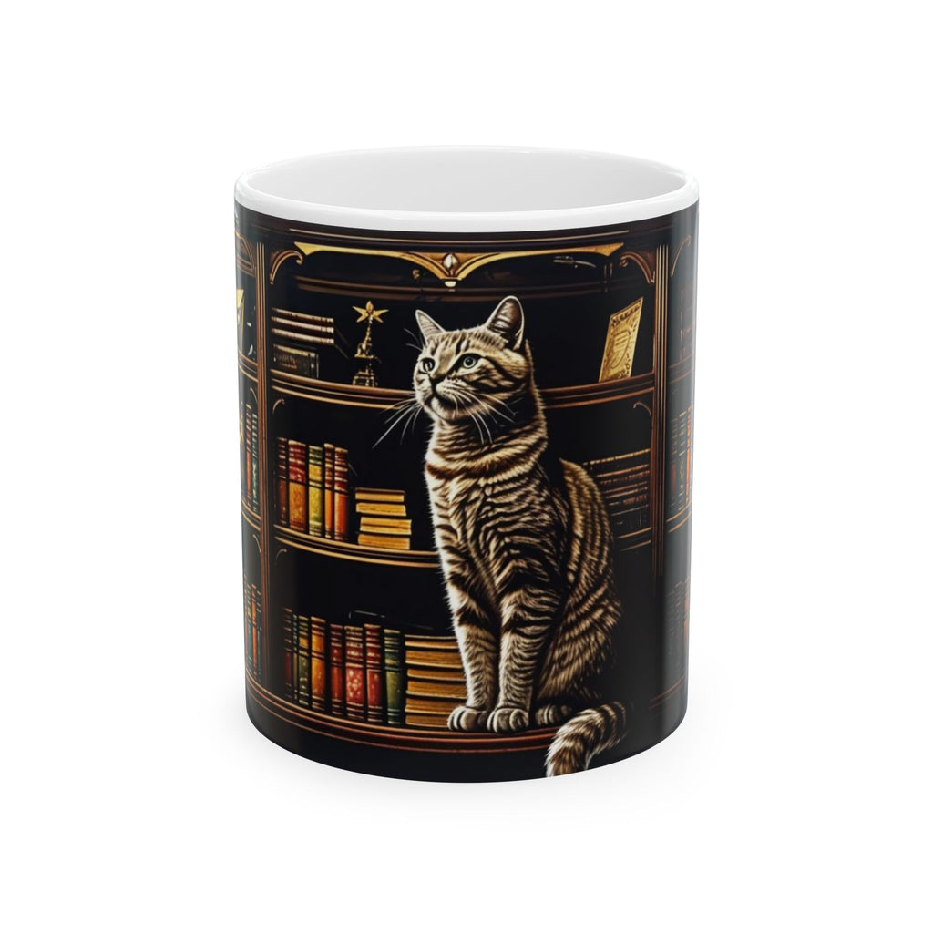 Cozy Cat Ceramic Mug - Perfect for Cat Lovers, Bookworms, Gifts, Home Decor, Coffee Tea Mug, Cat Lover Gifts, Book Lovers, Coffee Lovers