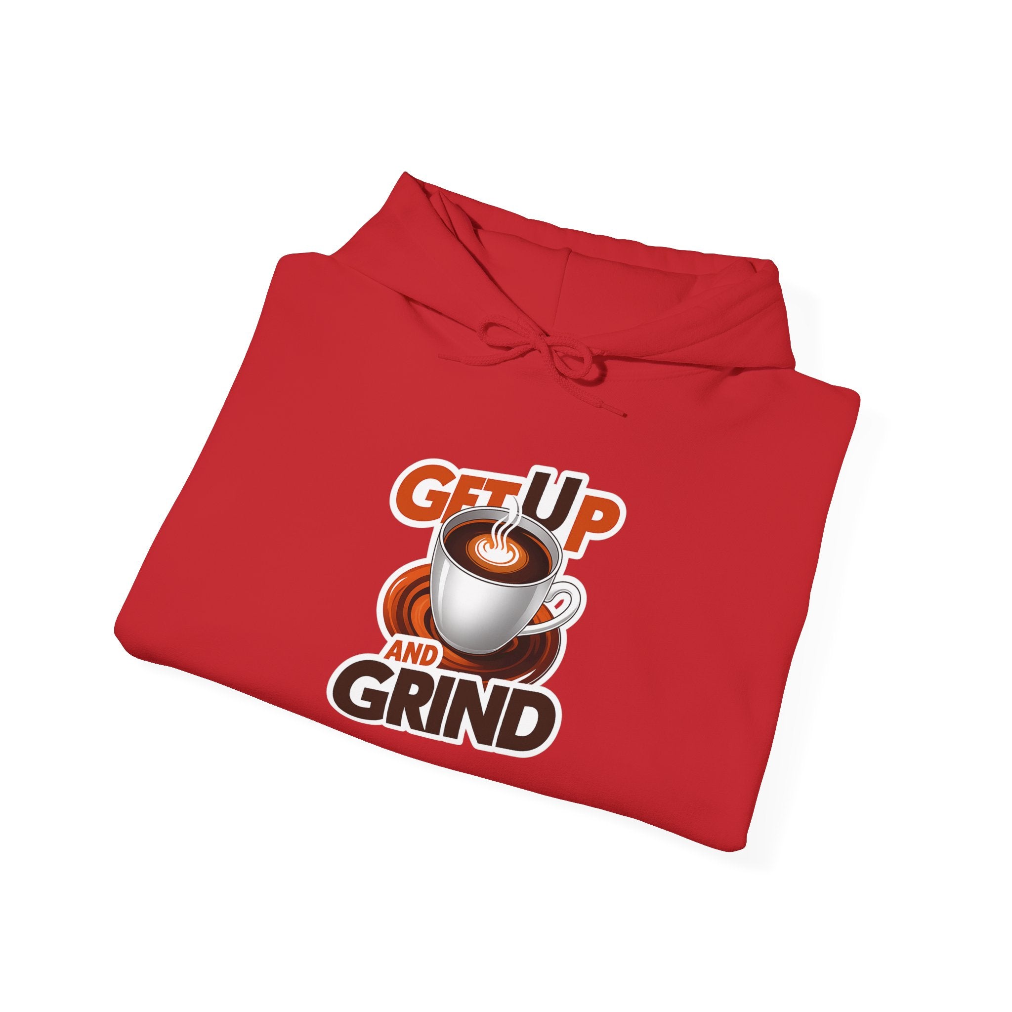 Get Up and Grind Motivational Coffee -Themed Hoodie | Motivational Gift for Coffee Lovers, Unisex Casual Wear, Perfect for Gym, School, Office