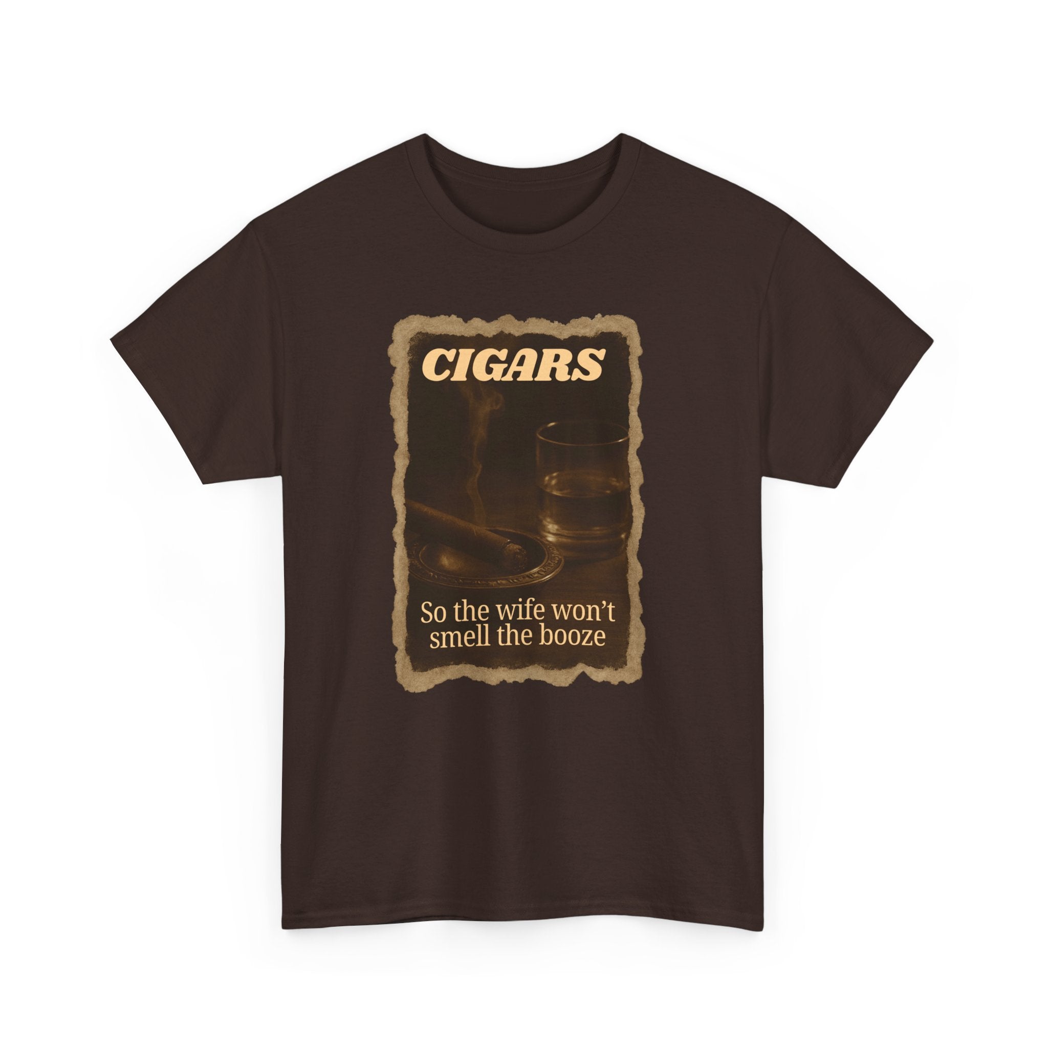 Cigar Theme Unisex Heavy Cotton T-shirt, Funny Gift for Men, Humor T-Shirt, Casual Wear, Birthday Gift, Father's Day