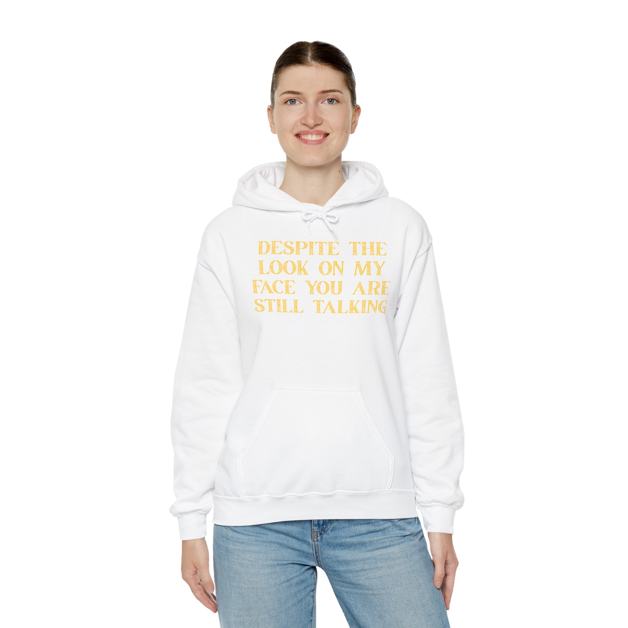 Funny Quote Hoodie, Unisex Heavy Blend Sweatshirt, Casual Wear, Gift for Friends, Cozy Style, Lightweight Fashion