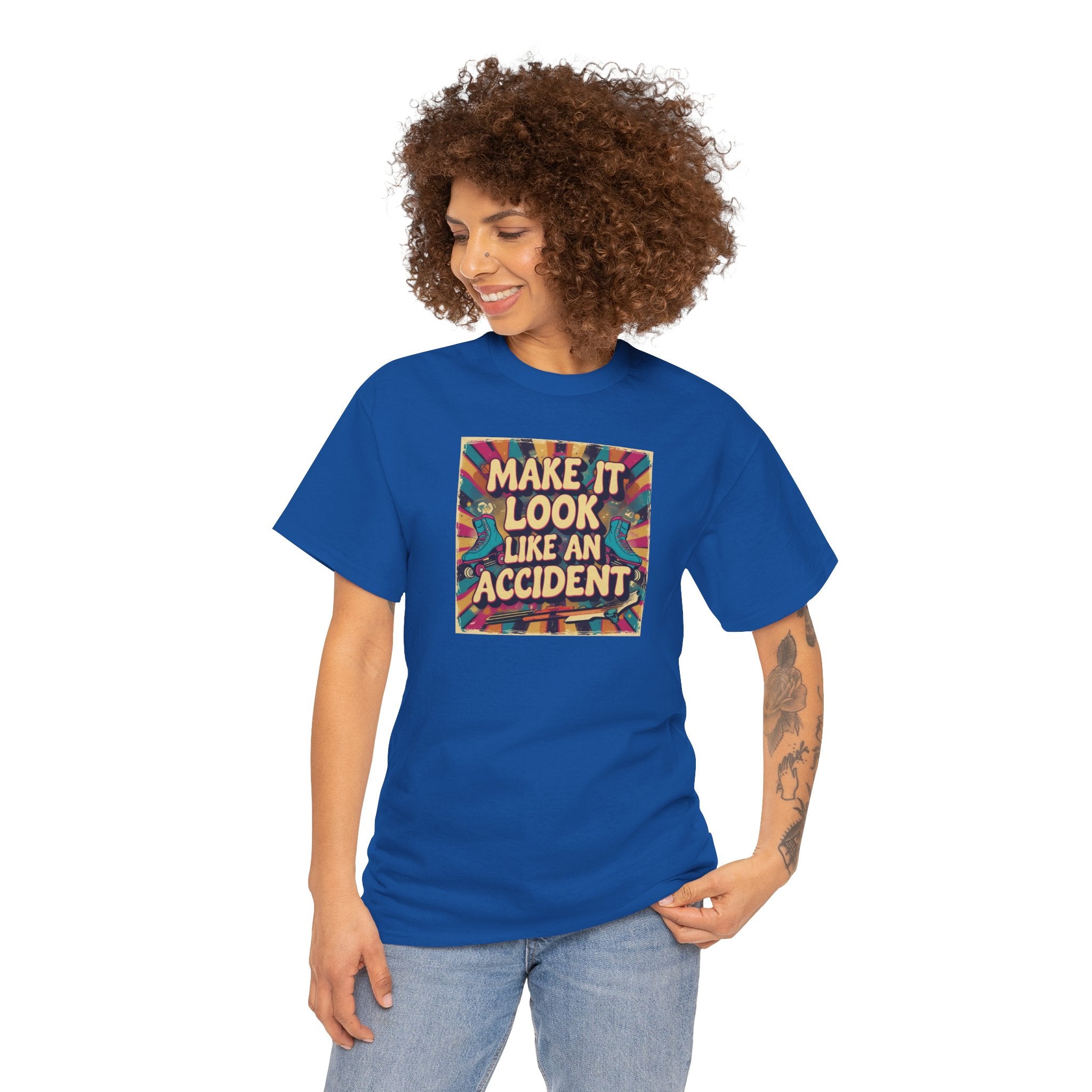 Playful Unisex Heavy Cotton Tee: Make It Look Like An Accident, Casual Wear, Gift for Friends, Fun Statement Shirt, Everyday Comfort