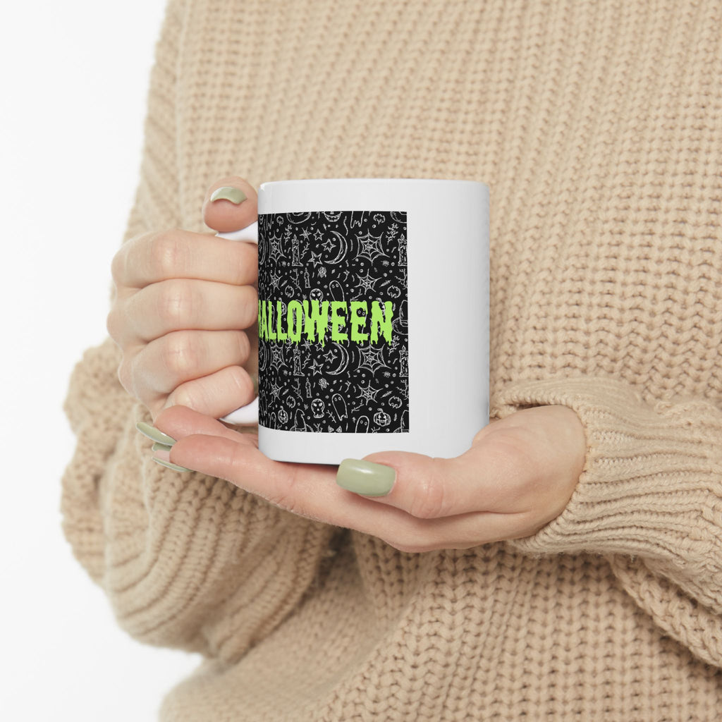 Spooky Halloween Ceramic Mug, Halloween Coffee Cup, Halloween Gift, Witchy Mug, Haunted House Drinkware, Spooky Season Kitchenware