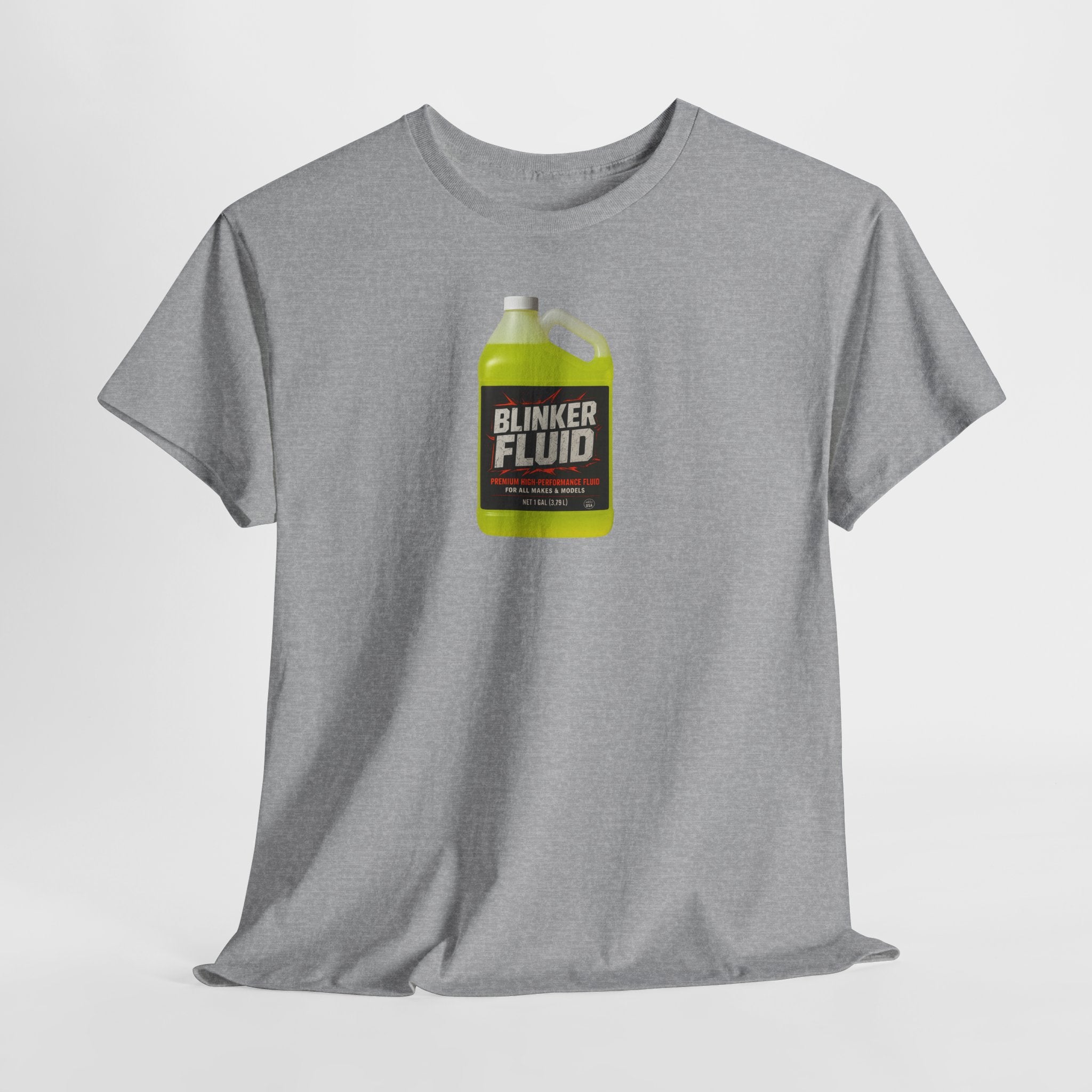 Humorous Blinker Fluid Tee, Funny T-Shirt, Car Lover Gift, Gag Gift, Unisex Heavy Cotton Shirt