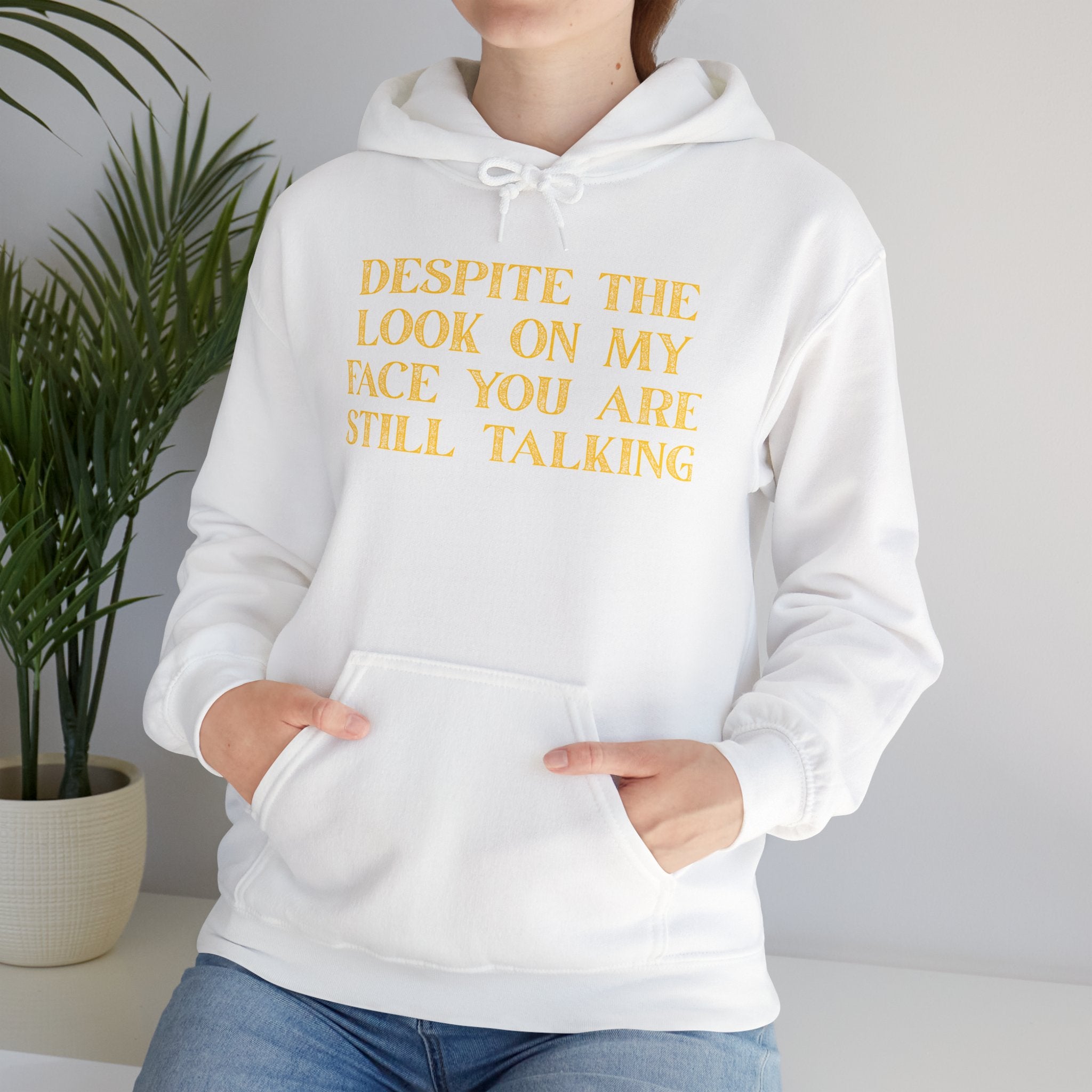 Funny Quote Hoodie, Unisex Heavy Blend Sweatshirt, Casual Wear, Gift for Friends, Cozy Style, Lightweight Fashion