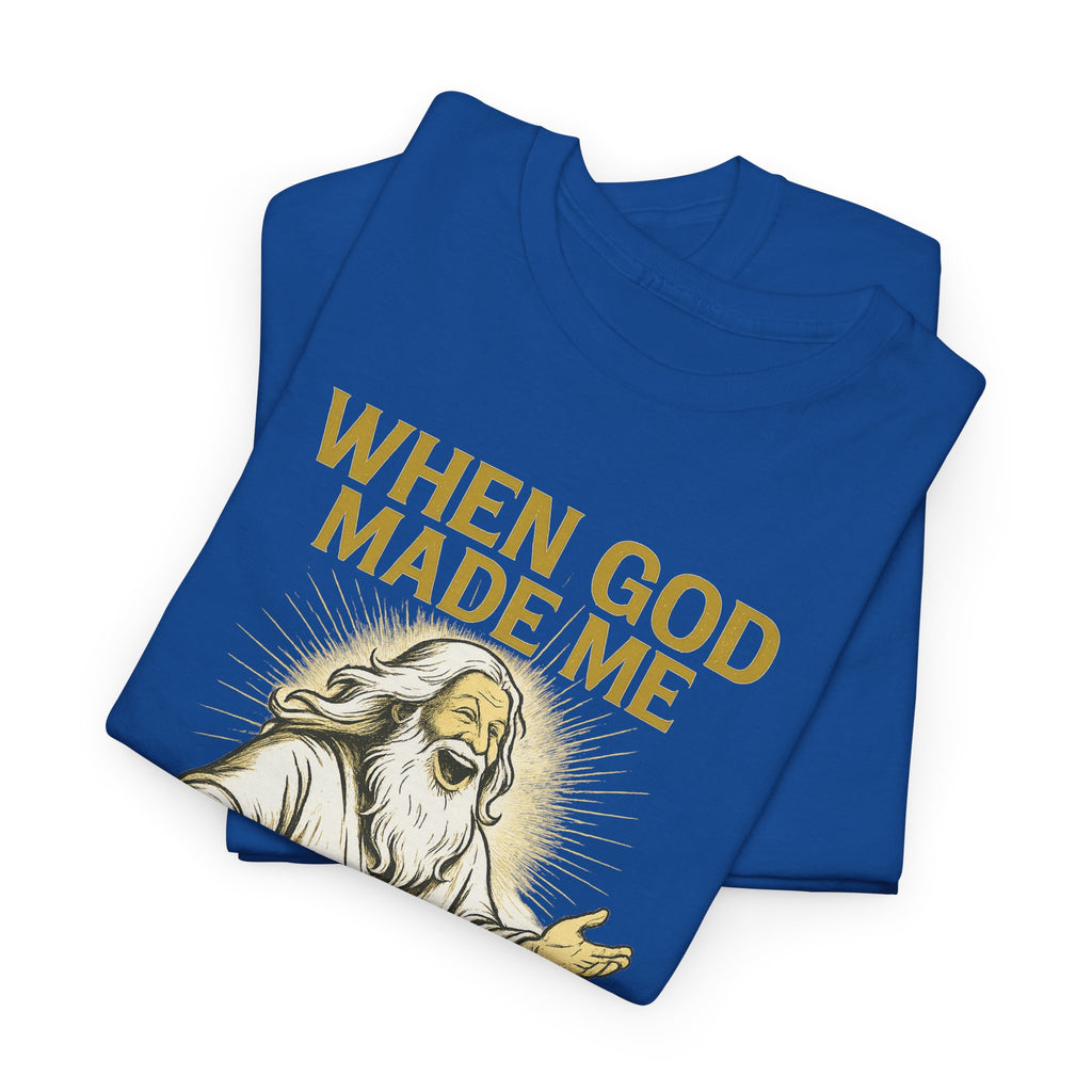 God Made Me / Rebel Tee, Unisex Cotton Shirt, Funny Religious Gift, Casual Wear, Spiritual Quote Tee