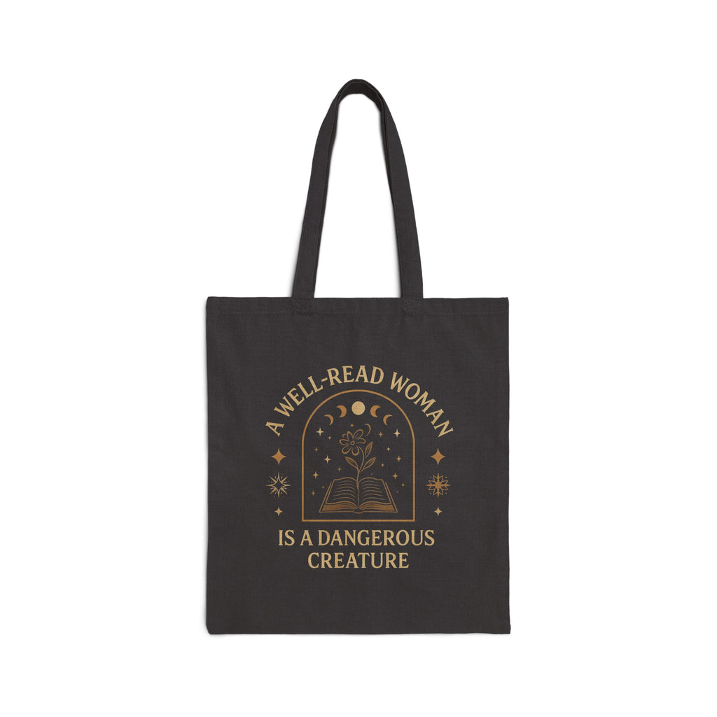 A WELL READ WOMAN - Tote Bag, Reusable Grocery Bag, Spooky Gift Bag, Eco-Friendly Canvas Tote, Trick or Treat Bag