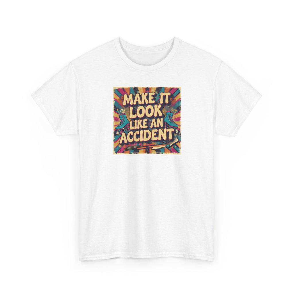 Playful Unisex Heavy Cotton Tee: Make It Look Like An Accident, Casual Wear, Gift for Friends, Fun Statement Shirt, Everyday Comfort