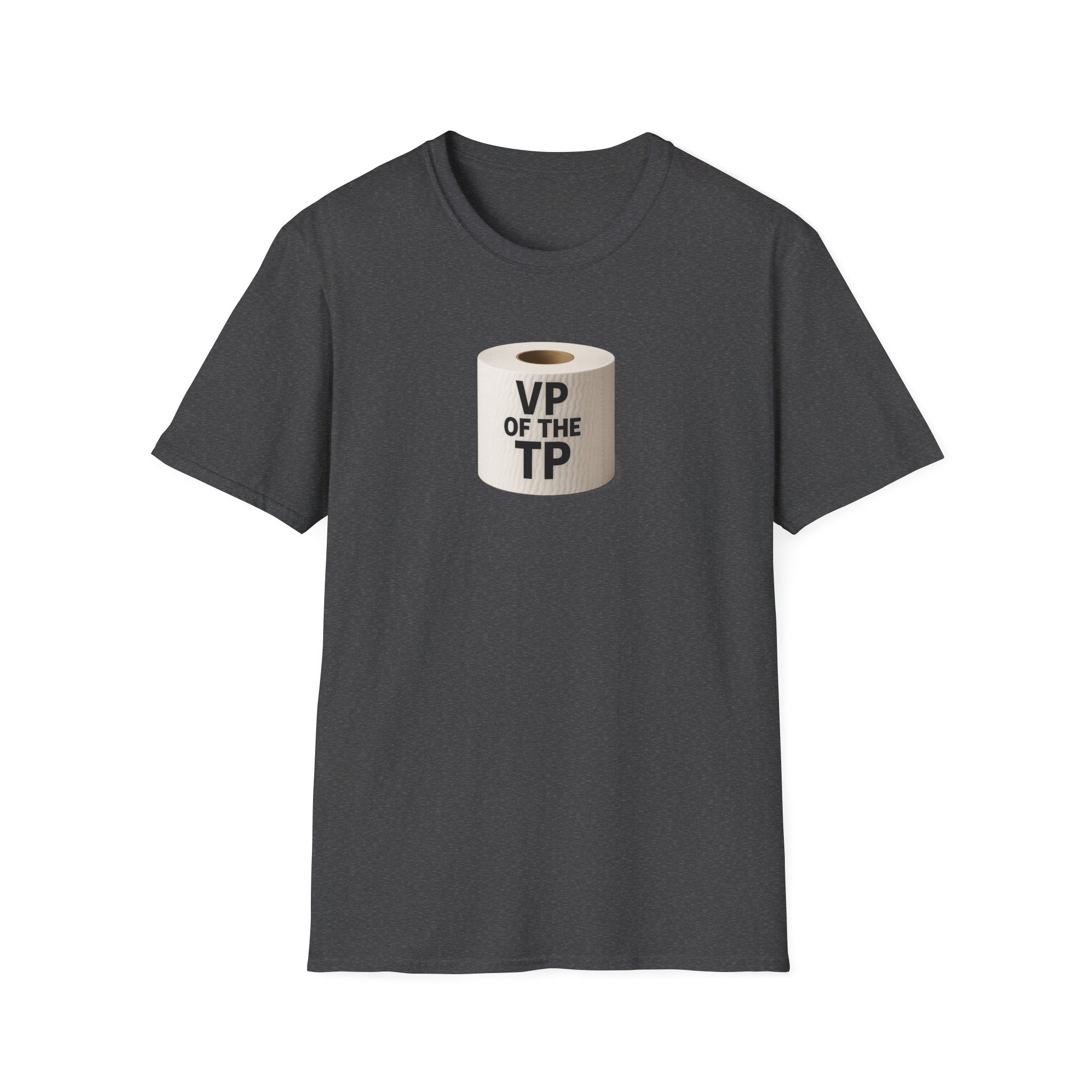 VP of the TP  - Unisex Softstyle T-Shirt, Humorous Gift, Toilet Paper Lover Shirt, Quirky Graphic Tee, Perfect for Parties