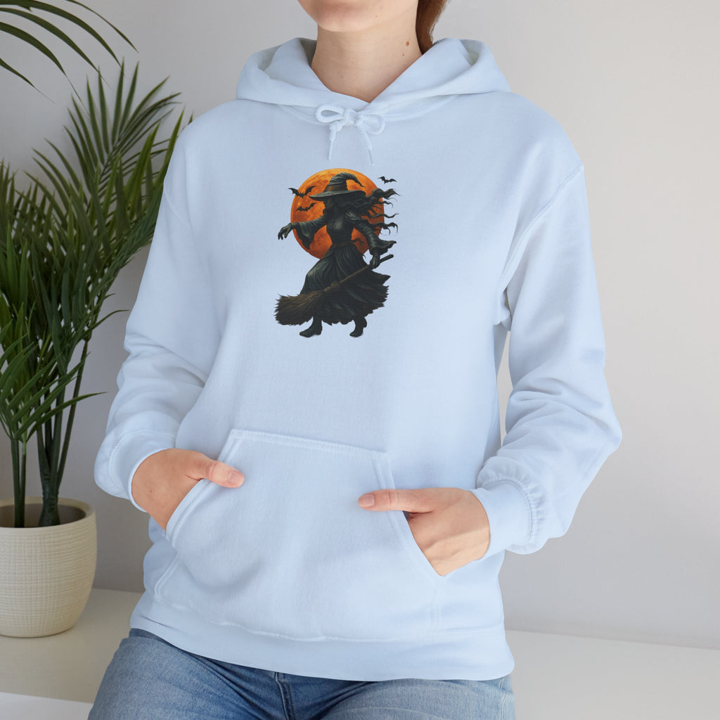 Halloween-Inspired Witch Hoodie, Cozy Fall Sweatshirt, Unisex Autumn Apparel, Spooky Season Gift, Perfect for October Celebrations