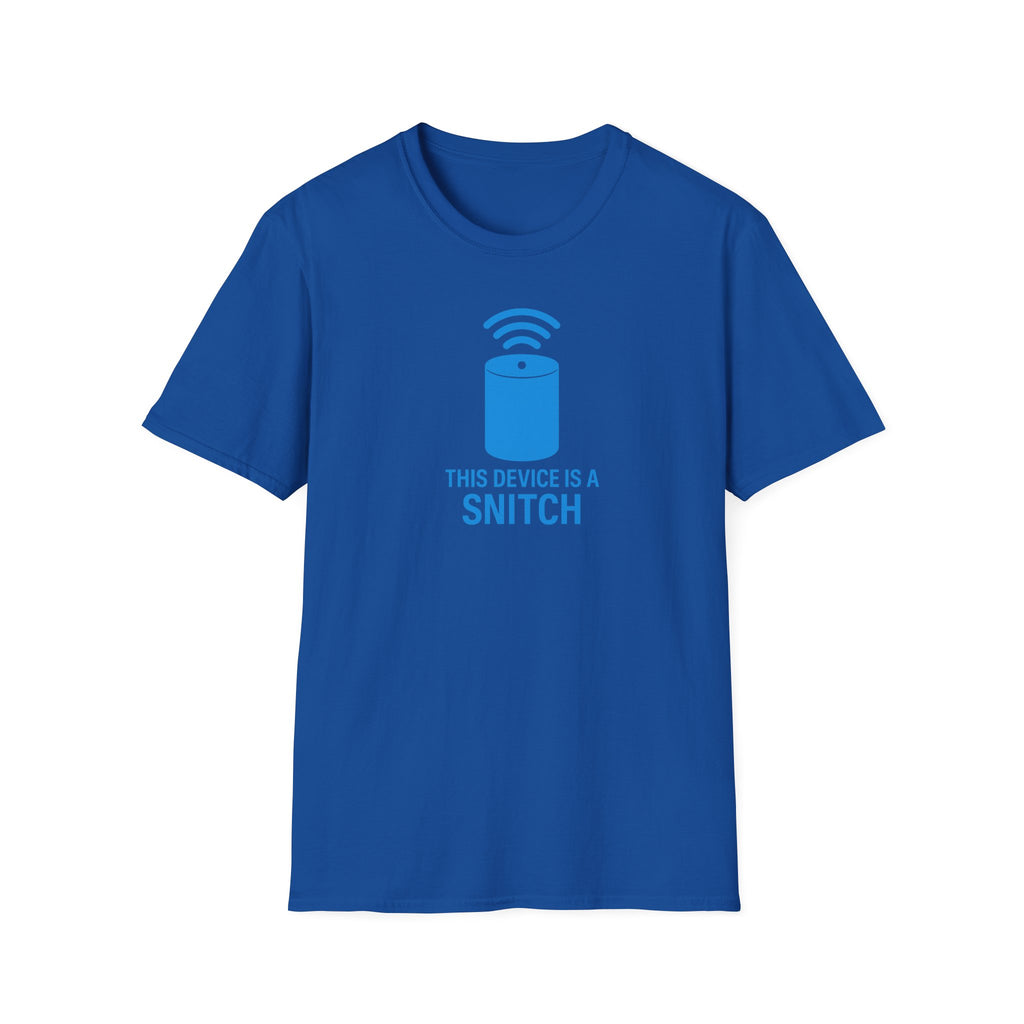 Snitch Device Unisex Softstyle T-Shirt | Funny Tee | Gift for Tech Lovers | Quirky Humor Shirt