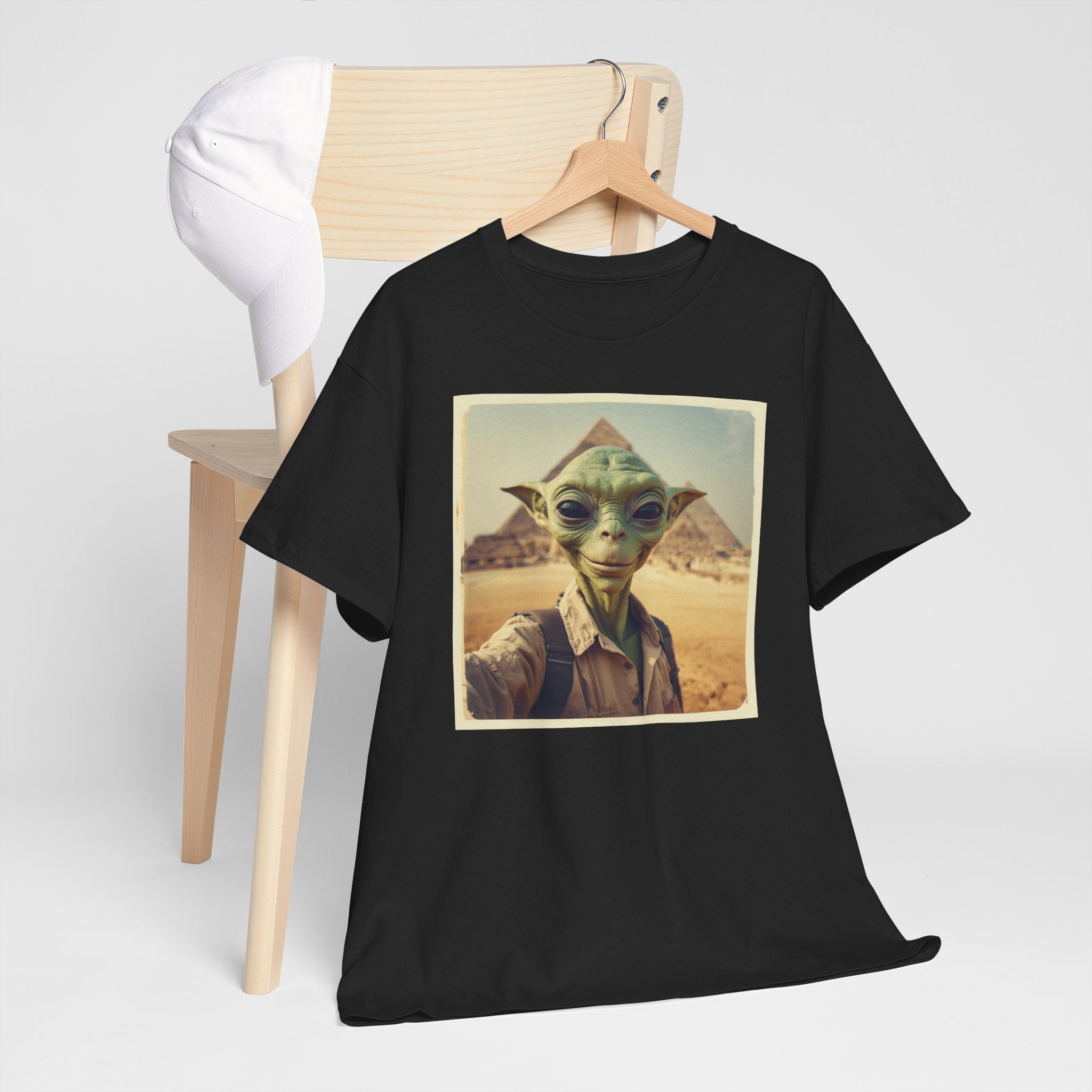 Alien Explorer at the Pyramids Graphic T-Shirt