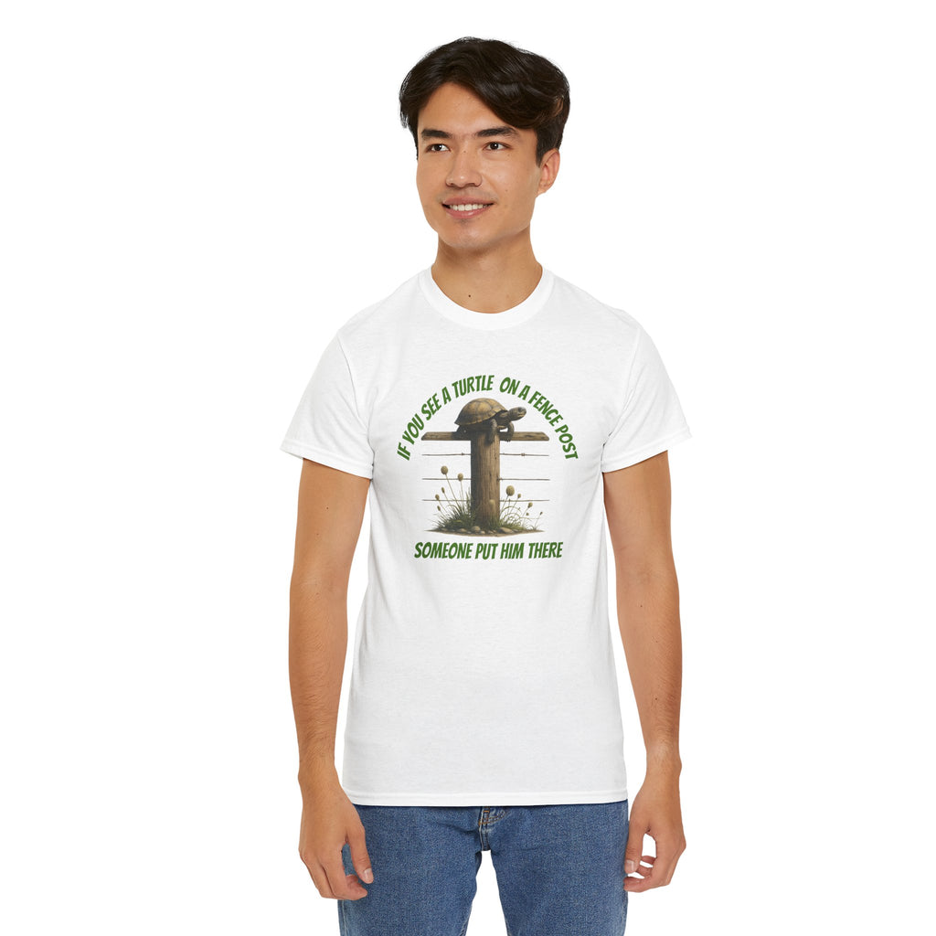Whimsical Turtle Tee - Funny Animal T-Shirt, Gift for Nature Lovers, Deep Thoughts, Unique Casual Wear