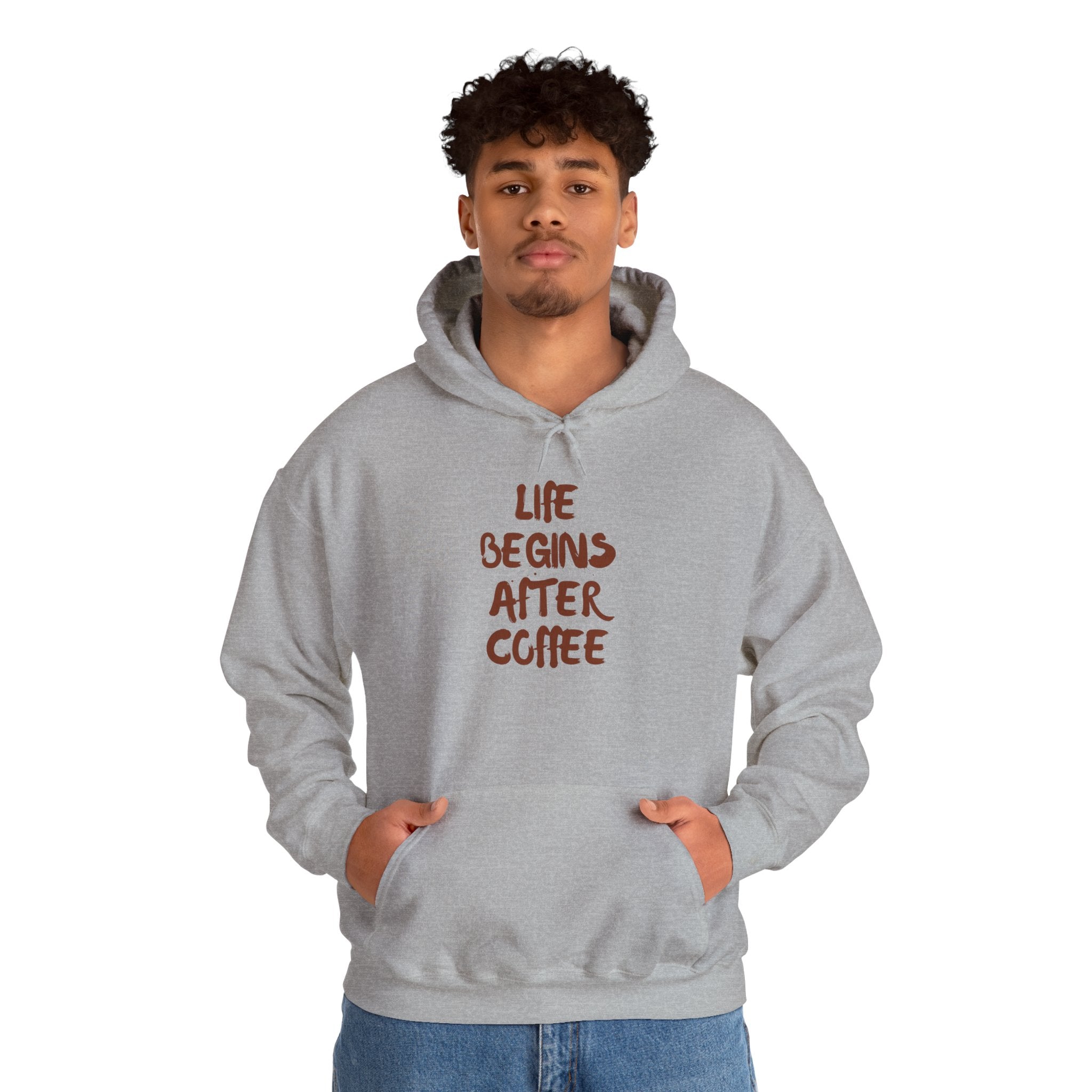 Life Begins After Coffee Hoodie - Cozy Unisex Hooded Sweatshirt for Coffee Lovers, Perfect Gift for Birthdays, Holidays, Relaxation
