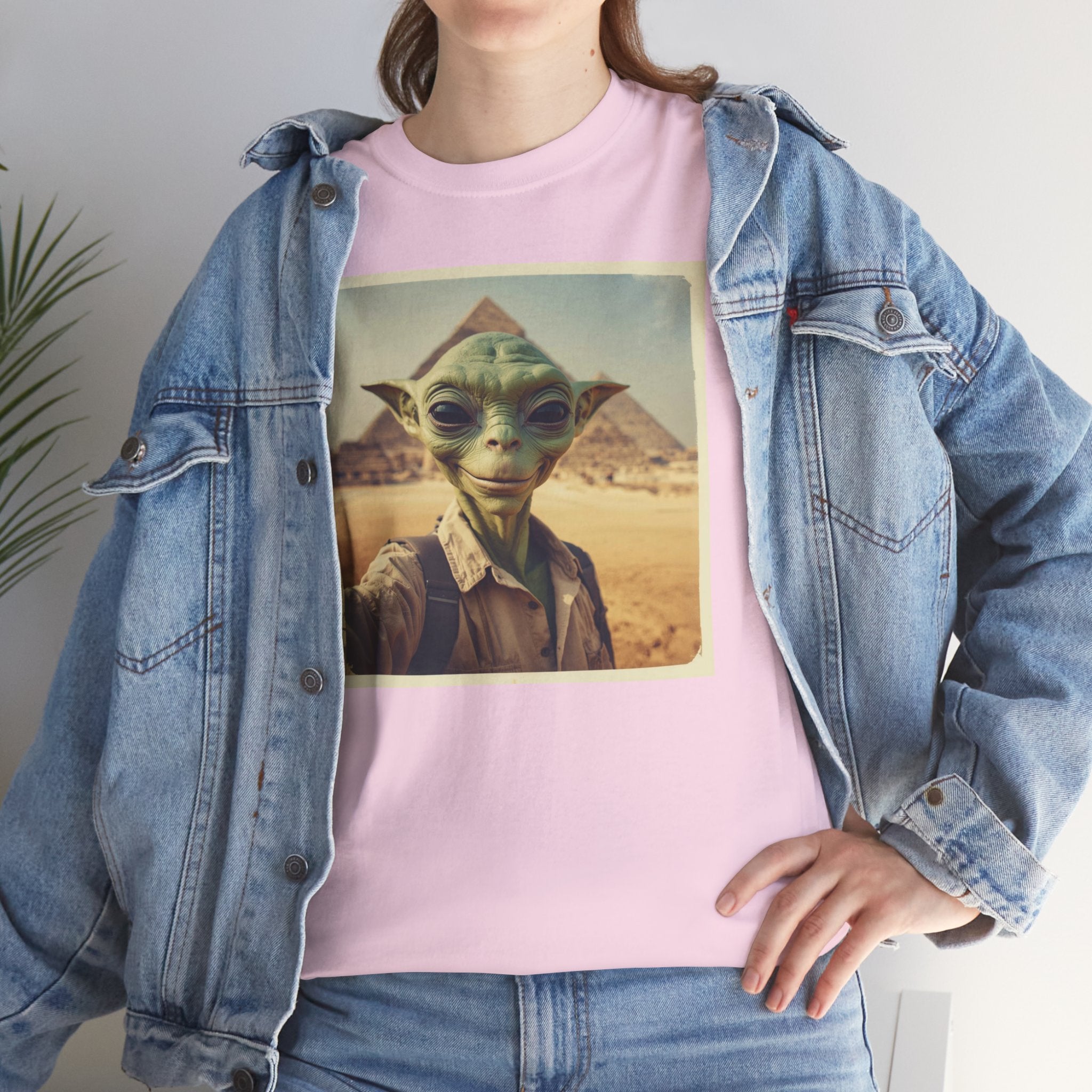 Alien Explorer at the Pyramids Graphic T-Shirt