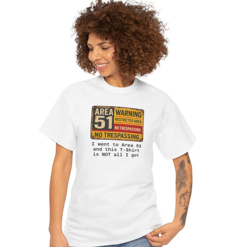 Area 51 No Trespassing T-Shirt, Unisex, Alien Lovers Shirt, Fun Gift for UFO Enthusiasts, Quirky Casual Wear
