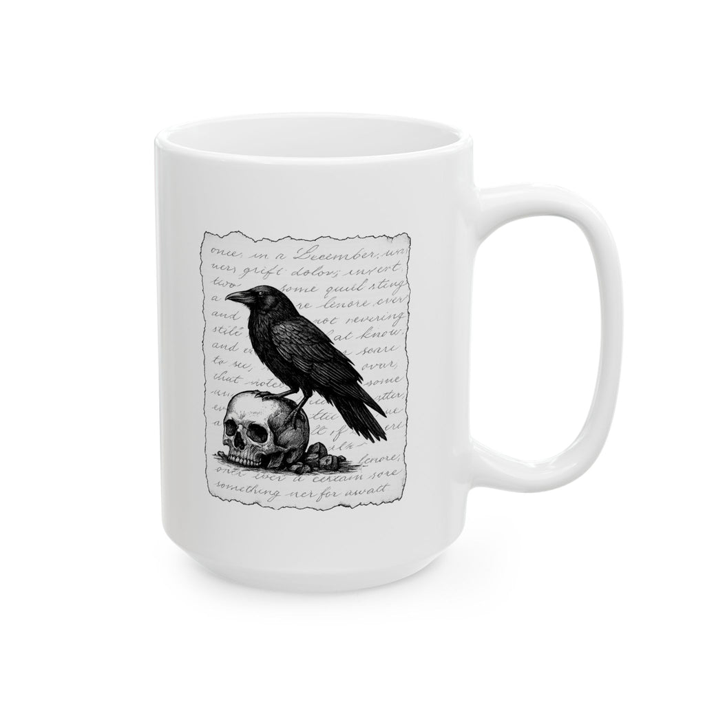 Raven Skull Coffee Mug - Perfect Gift for Coffee Lovers, Book Lovers, Drinkware, Unique Home Decor, Office Essentials,