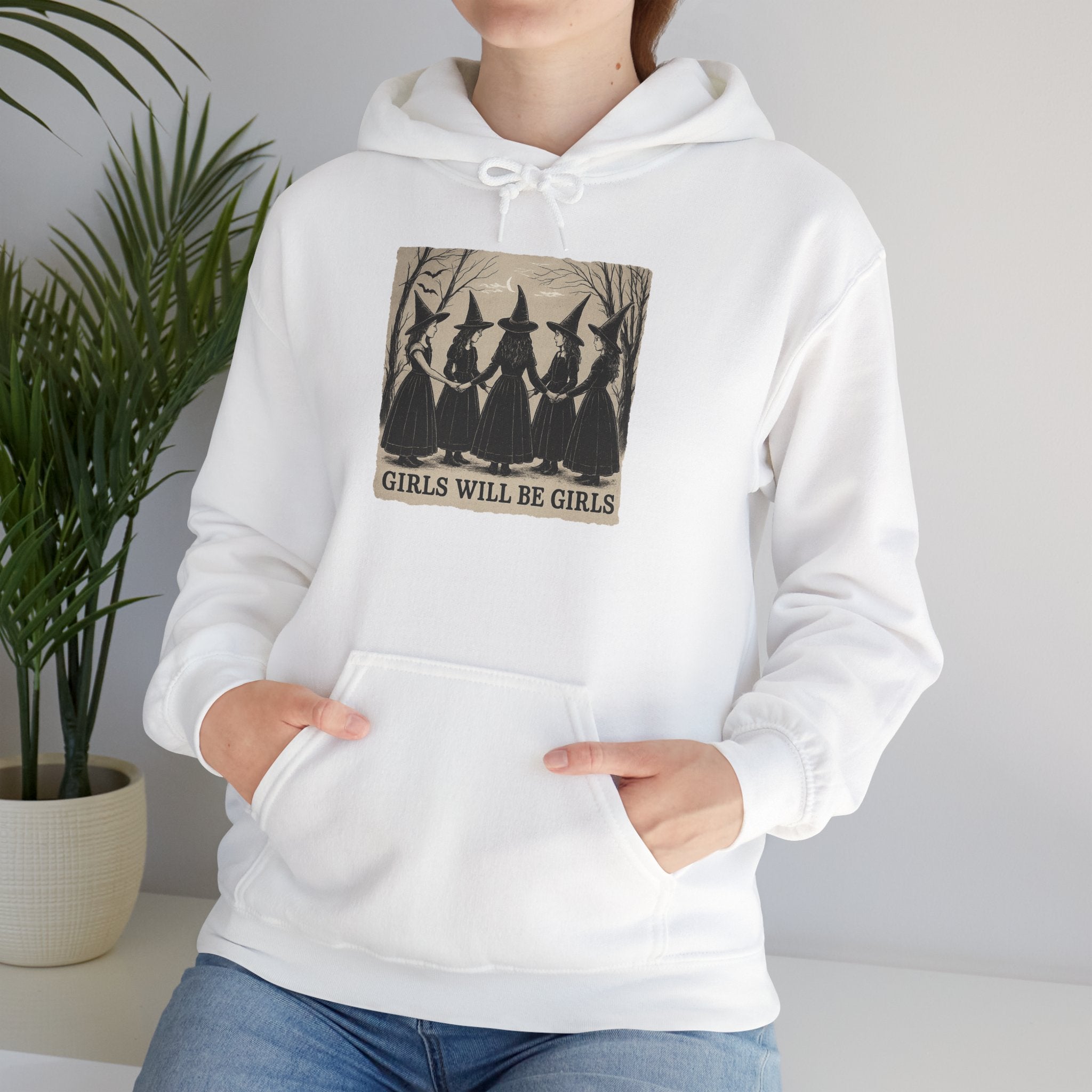 Spooky Witch Sisters Hoodie - Cozy Unisex Sweatshirt, Halloween Apparel, Witchy Gift, Fall Fashion, Girls Night Out