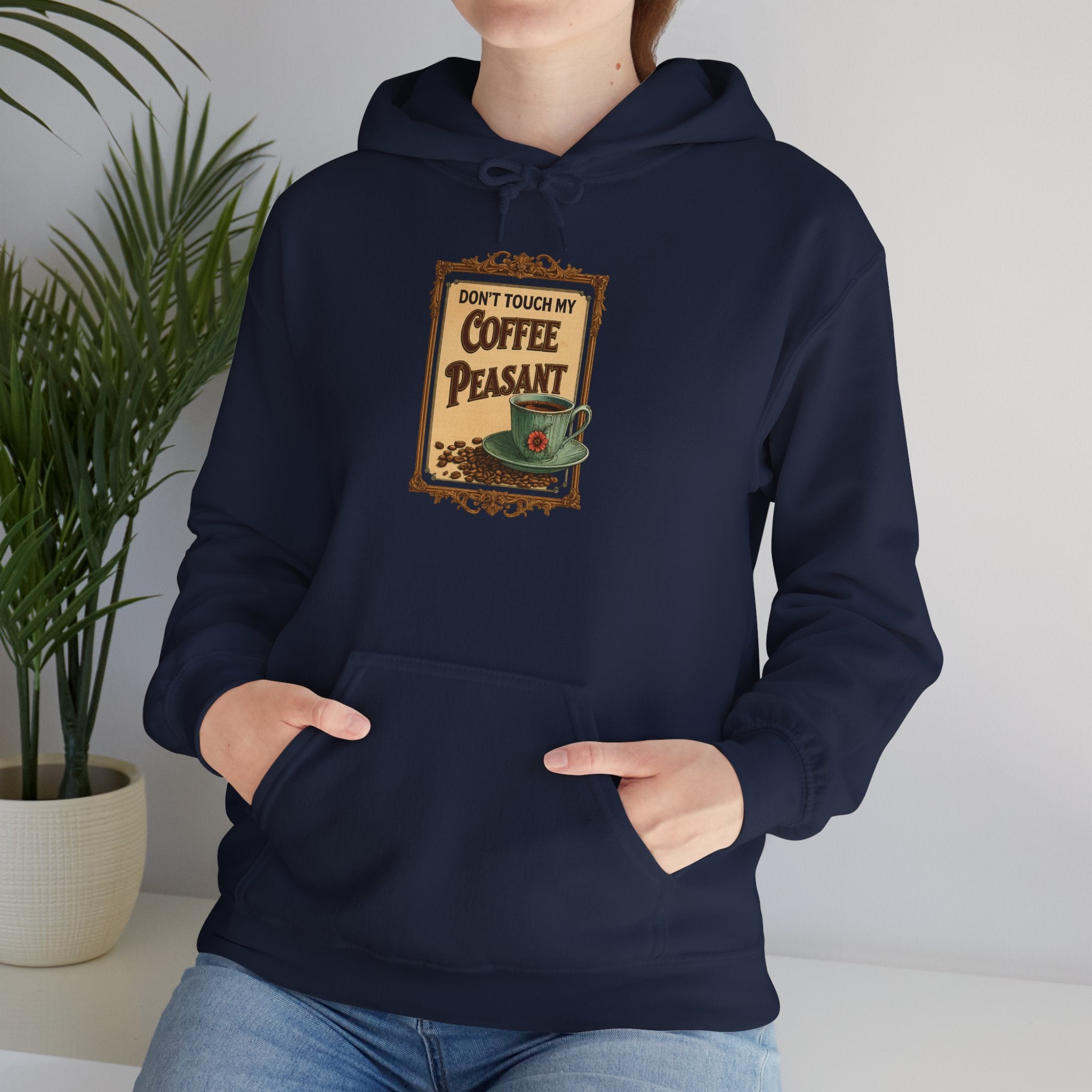Funny - Don't Touch My Coffee Peasant Hoodie - Comfortable Unisex Sweatshirt for Coffee Lovers,  College Students, Casual Wear, Cafe Style,