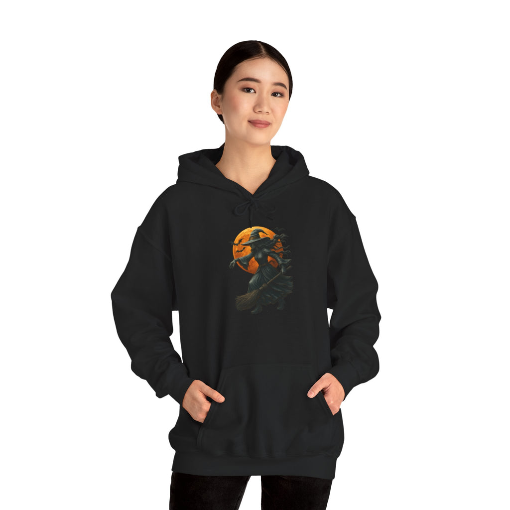 Halloween-Inspired Witch Hoodie, Cozy Fall Sweatshirt, Unisex Autumn Apparel, Spooky Season Gift, Perfect for October Celebrations