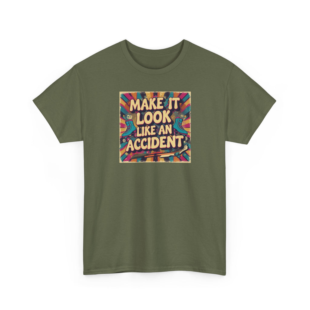 Playful Unisex Heavy Cotton Tee: Make It Look Like An Accident, Casual Wear, Gift for Friends, Fun Statement Shirt, Everyday Comfort