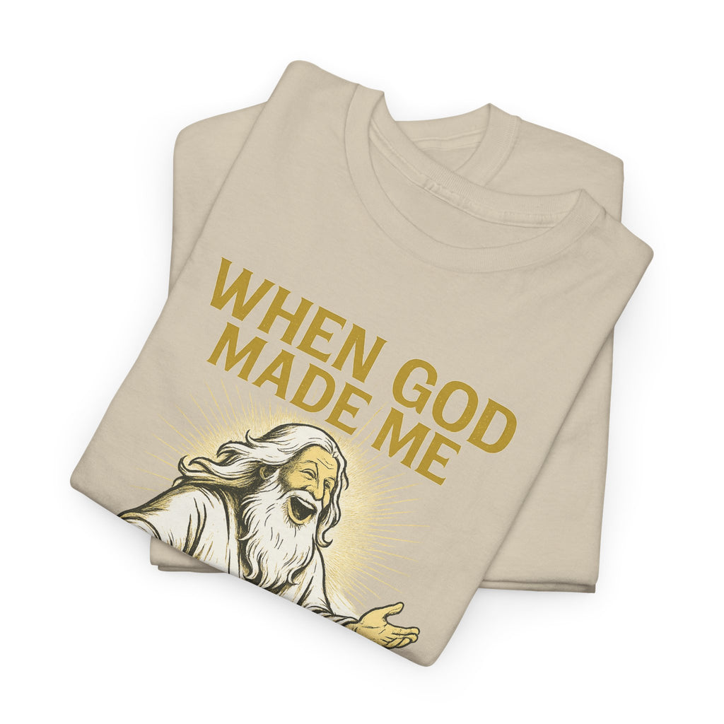 God Made Me / Rebel Tee, Unisex Cotton Shirt, Funny Religious Gift, Casual Wear, Spiritual Quote Tee