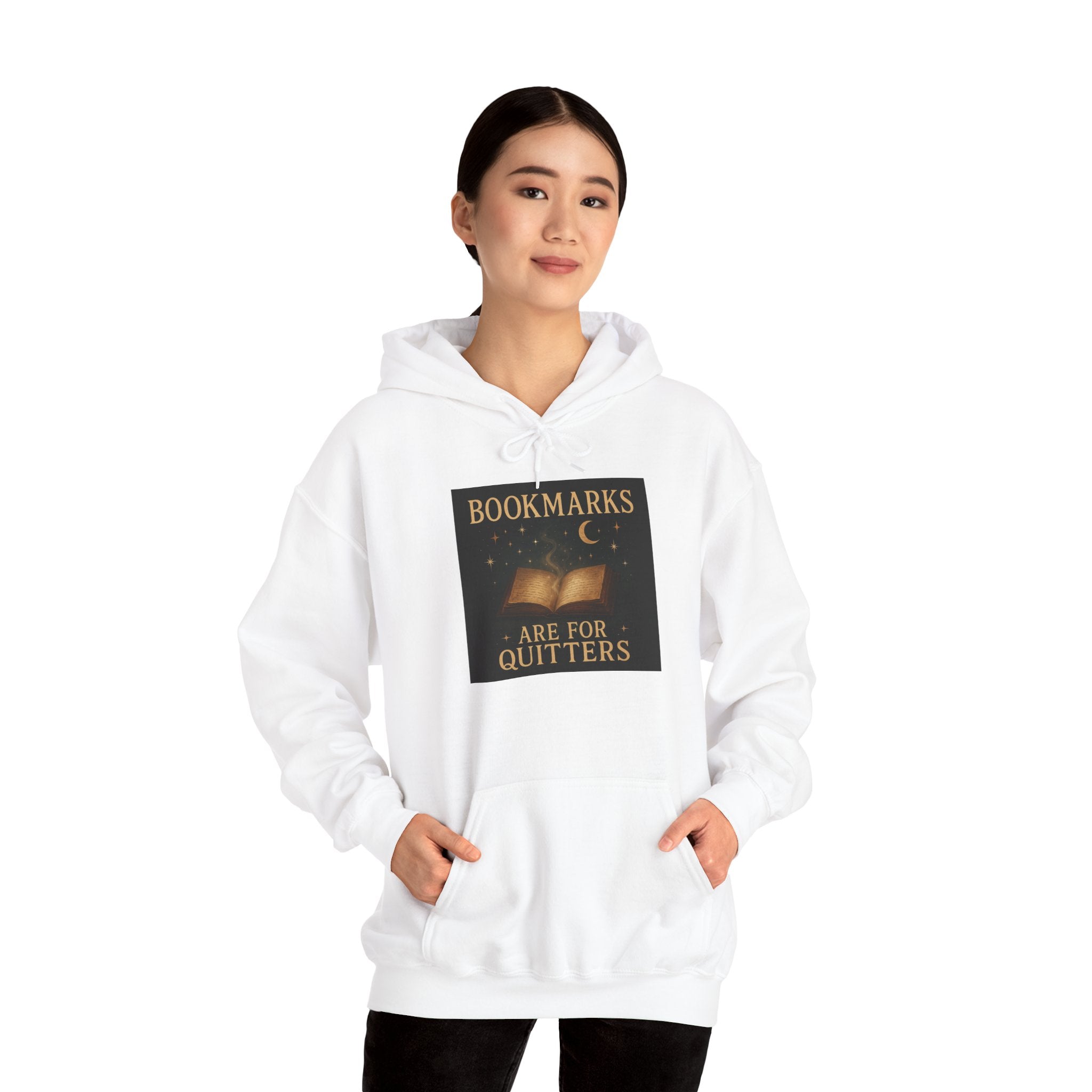 Cozy Literary Hoodie - Bookmarks Are for Quitters, Gift for Book Lovers, Reading Hoodie, Literary Apparel, Cozy Sweatshirt