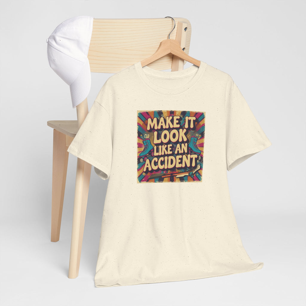 Playful Unisex Heavy Cotton Tee: Make It Look Like An Accident, Casual Wear, Gift for Friends, Fun Statement Shirt, Everyday Comfort