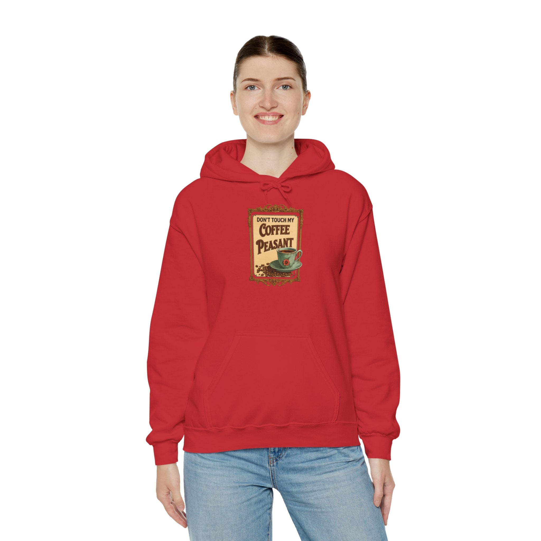 Funny - Don't Touch My Coffee Peasant Hoodie - Comfortable Unisex Sweatshirt for Coffee Lovers,  College Students, Casual Wear, Cafe Style,