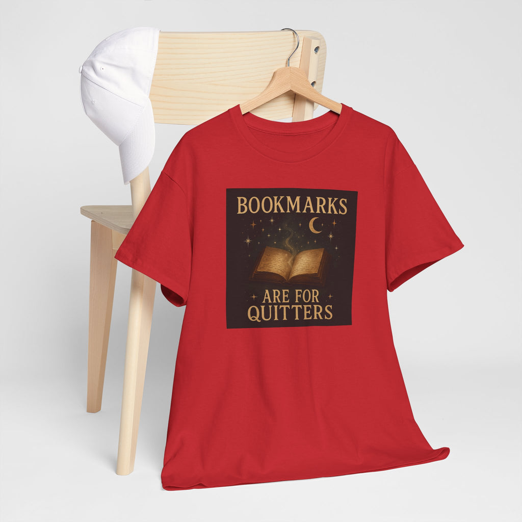 Bookmarks are for Quitters Unisex Cotton Tee, Funny Gift, Reading Shirt, Literary Quote Apparel, Bookworm Fashion, Cute Book Shirt
