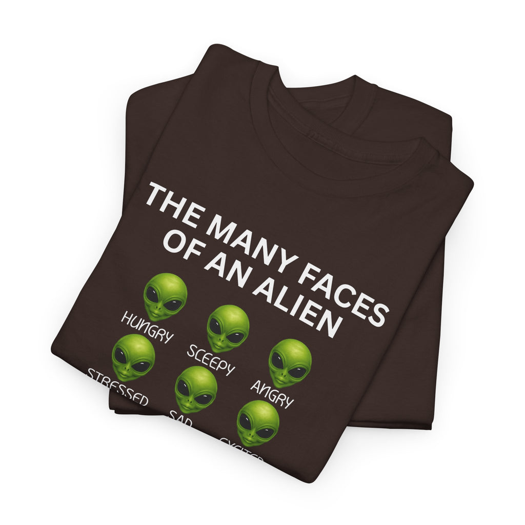 Unisex Alien Emotions Tee, Funny Graphic T-Shirt, Humor Gift for Nerds, Sci-Fi Apparel, Casual Wear for Fans