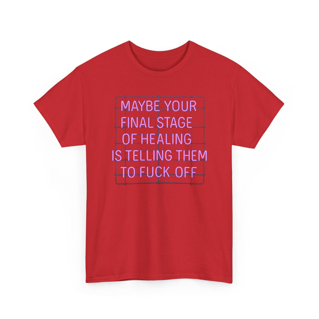 Unisex Heavy Cotton Tee - "Maybe Your Final Stage of Healing is Telling Them to F*ck Off" - Quirky Graphic Tee, Funny Saying Shirt, [...]