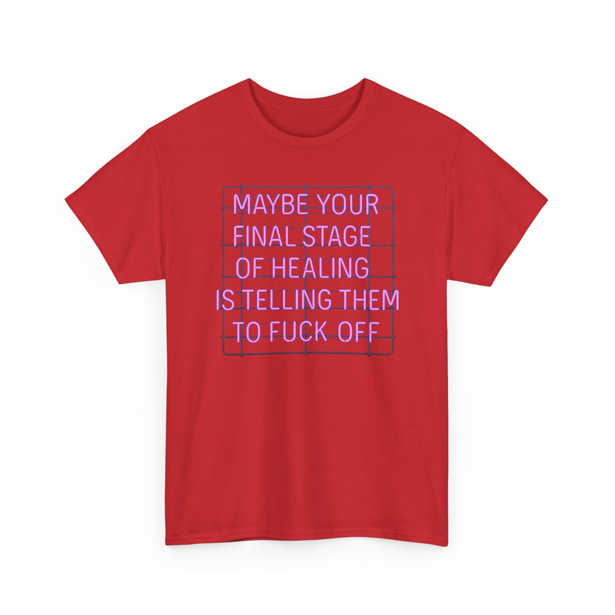 Unisex Heavy Cotton Tee - "Maybe Your Final Stage of Healing is Telling Them to F*ck Off" - Quirky Graphic Tee, Funny Saying Shirt, [...]
