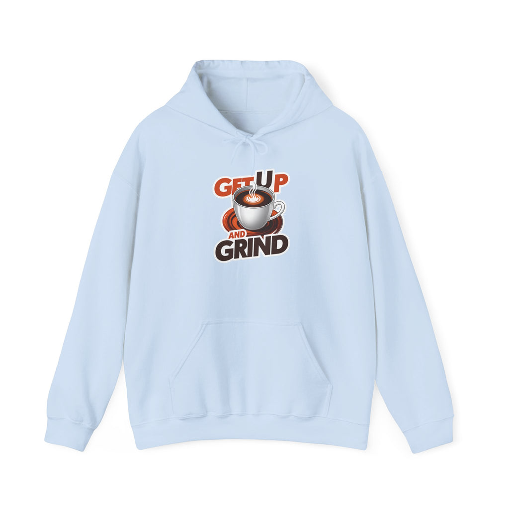 Get Up and Grind Motivational Coffee -Themed Hoodie | Motivational Gift for Coffee Lovers, Unisex Casual Wear, Perfect for Gym, School, Office