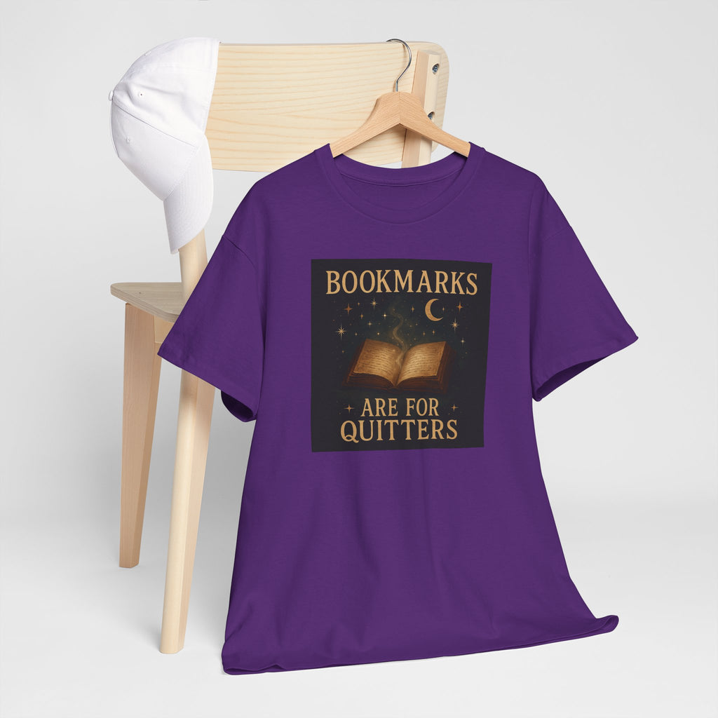 Bookmarks are for Quitters Unisex Cotton Tee, Funny Gift, Reading Shirt, Literary Quote Apparel, Bookworm Fashion, Cute Book Shirt