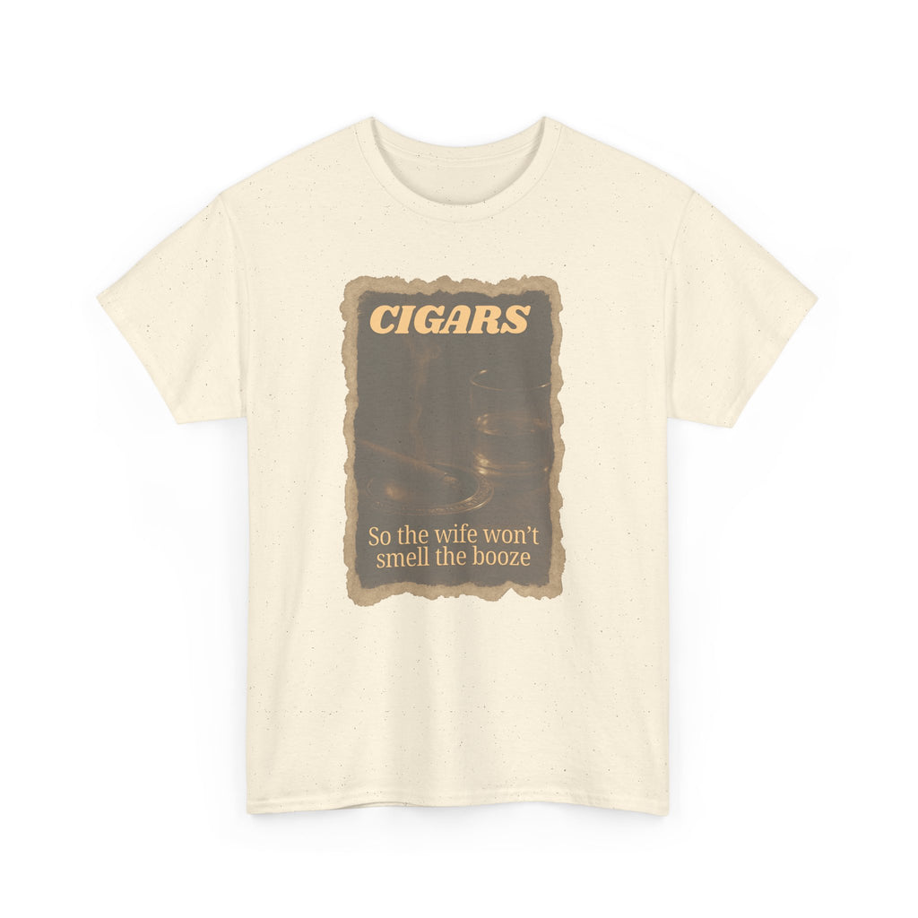 Cigar Theme Unisex Heavy Cotton T-shirt, Funny Gift for Men, Humor T-Shirt, Casual Wear, Birthday Gift, Father's Day