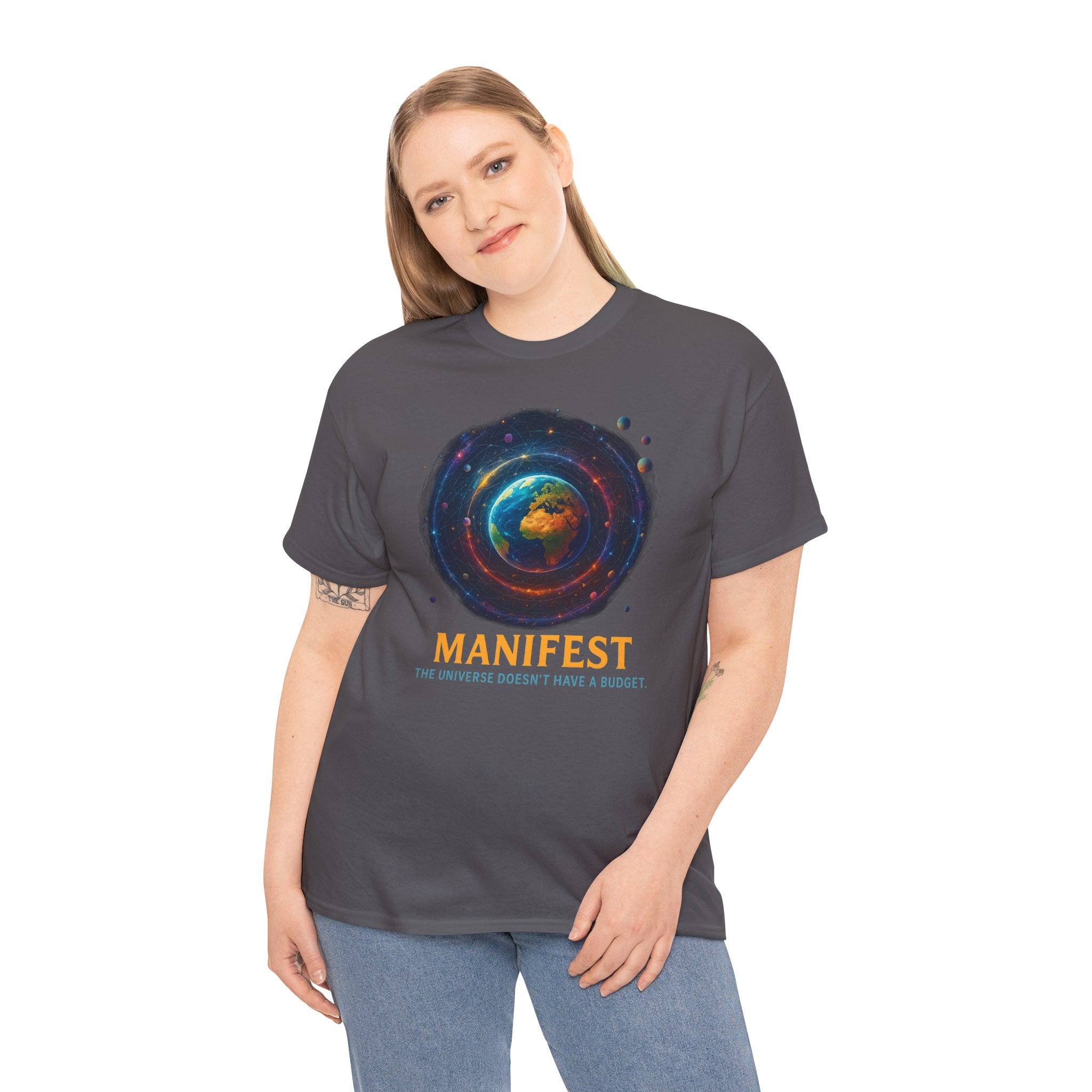 Manifest Unisex Heavy Cotton Tee | Cosmic Vibe Tee | Inspirational Shirt | Gift for Dreamers | Motivational Apparel | Universe Graphic [...]