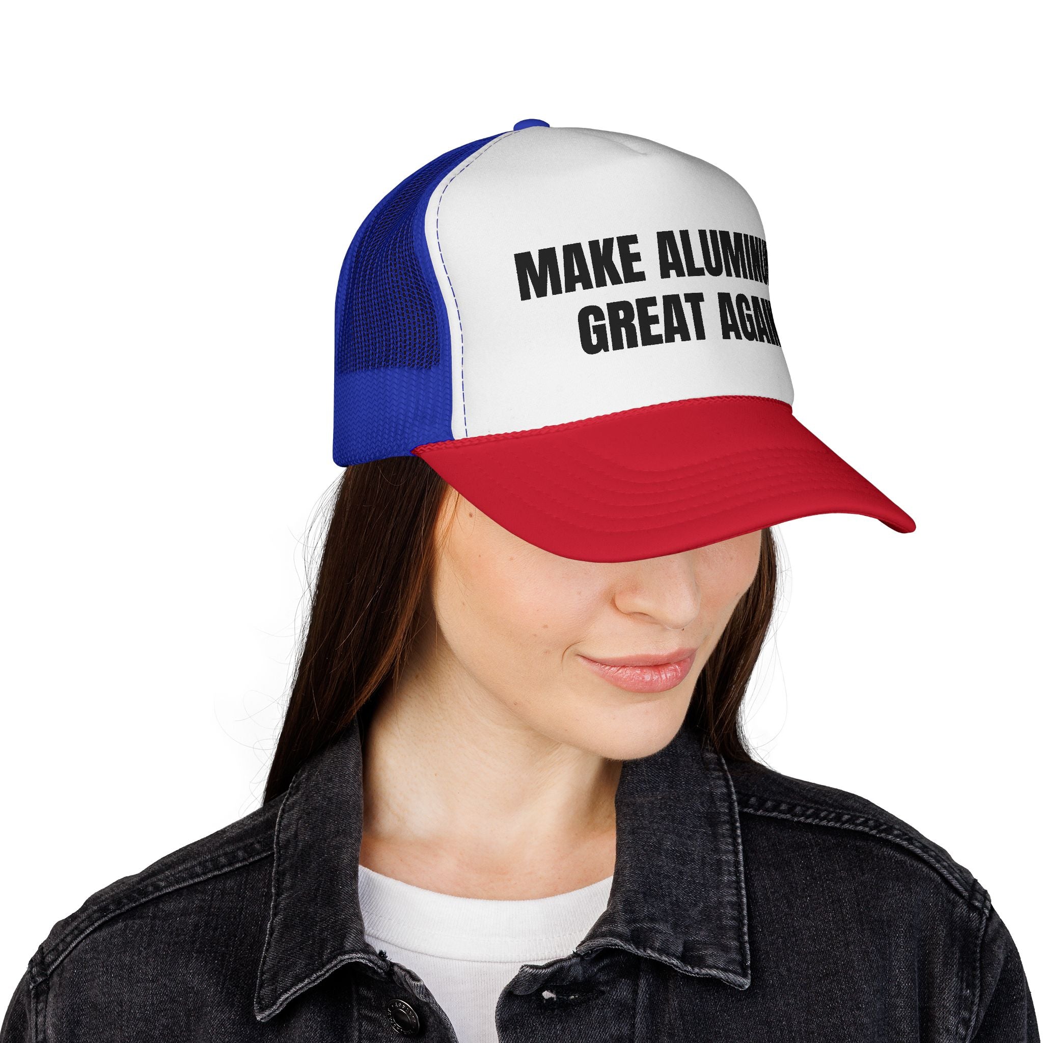 Make Aluminum Great Again Trucker Hat — Retro Patriotic Workwear Cap