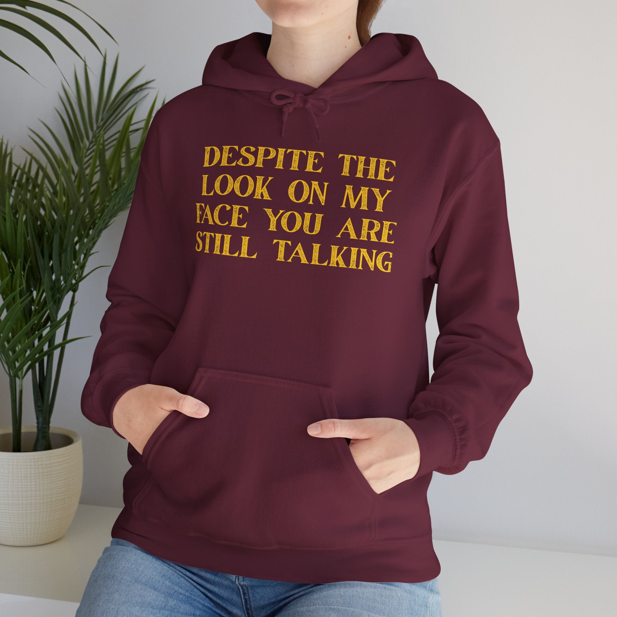 Funny Quote Hoodie, Unisex Heavy Blend Sweatshirt, Casual Wear, Gift for Friends, Cozy Style, Lightweight Fashion