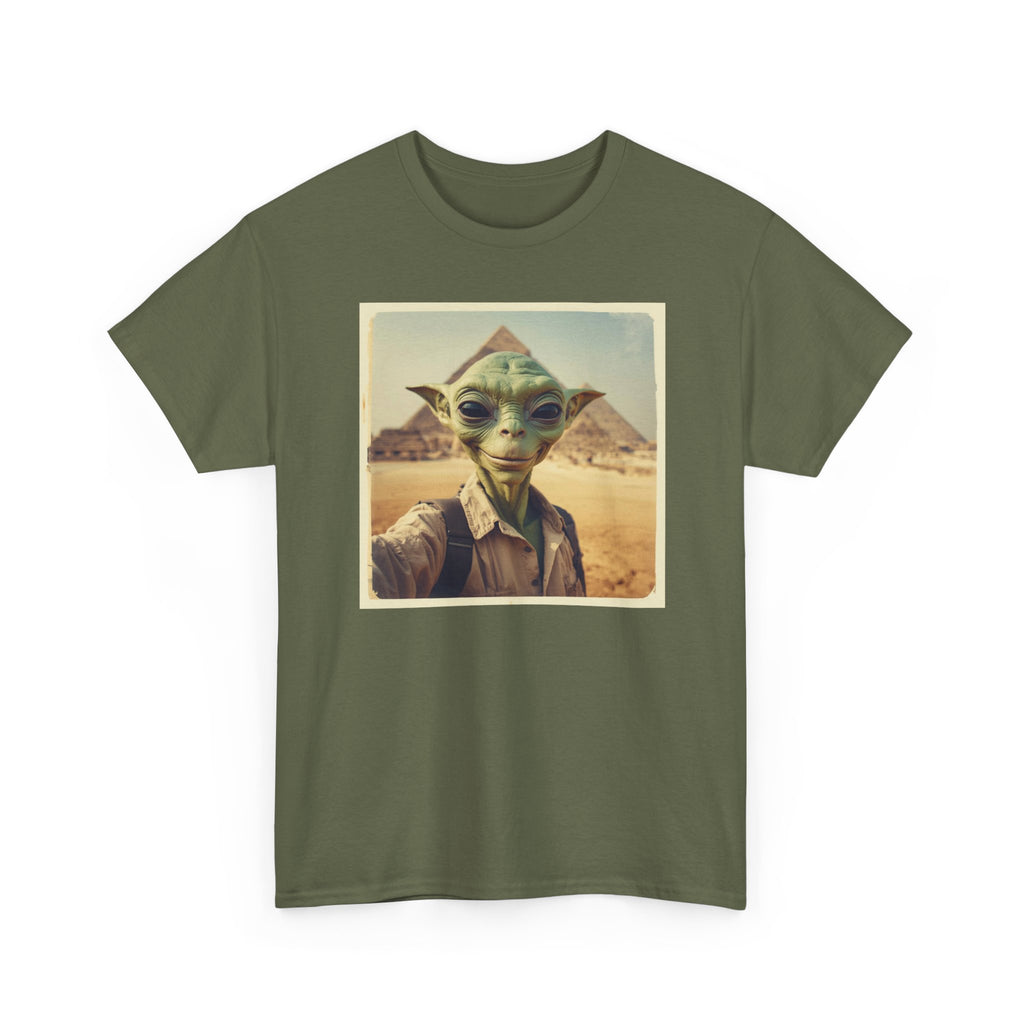 Alien Explorer at the Pyramids Graphic T-Shirt