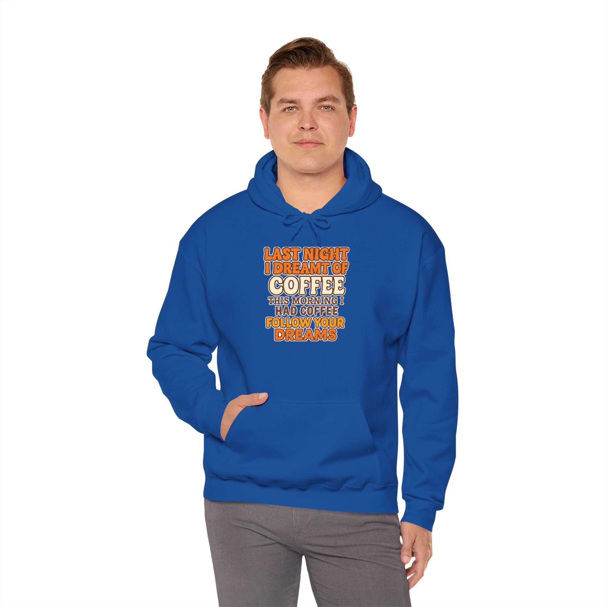 Dream of Coffee Follow Your Dreams Coffee-Inspired Unisex Hoodie, Cozy Sweatshirt Gift, Coffee Lover Sweatshirt, Perfect for Casual Days, Unique Graphic