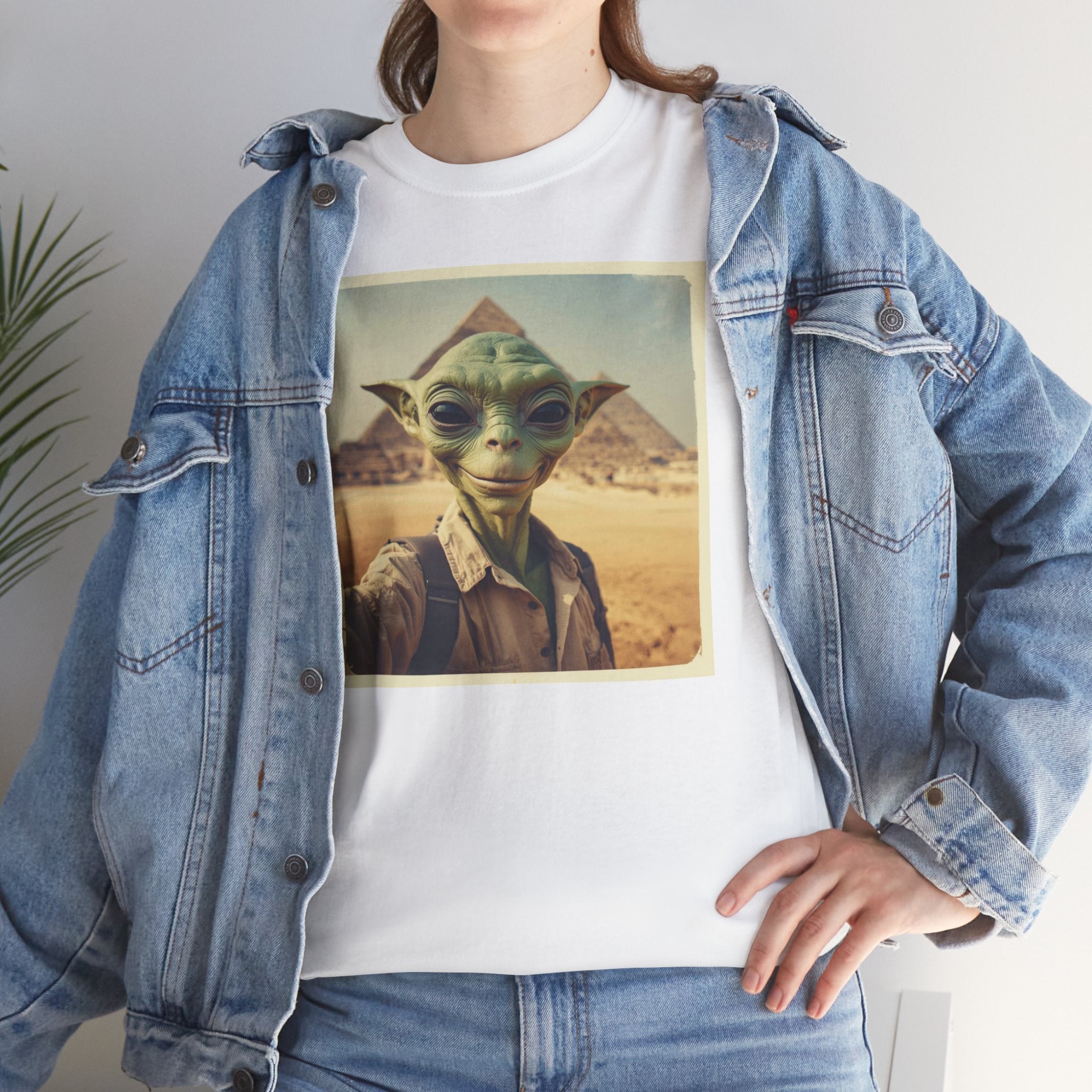 Alien Explorer at the Pyramids Graphic T-Shirt