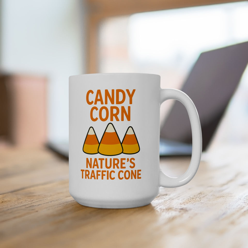Festive Candy Corn Ceramic Mug - Perfect for Halloween, Trick-or-Treaters, Fall Decor, Cozy Vibes, Hot Cocoa Lovers