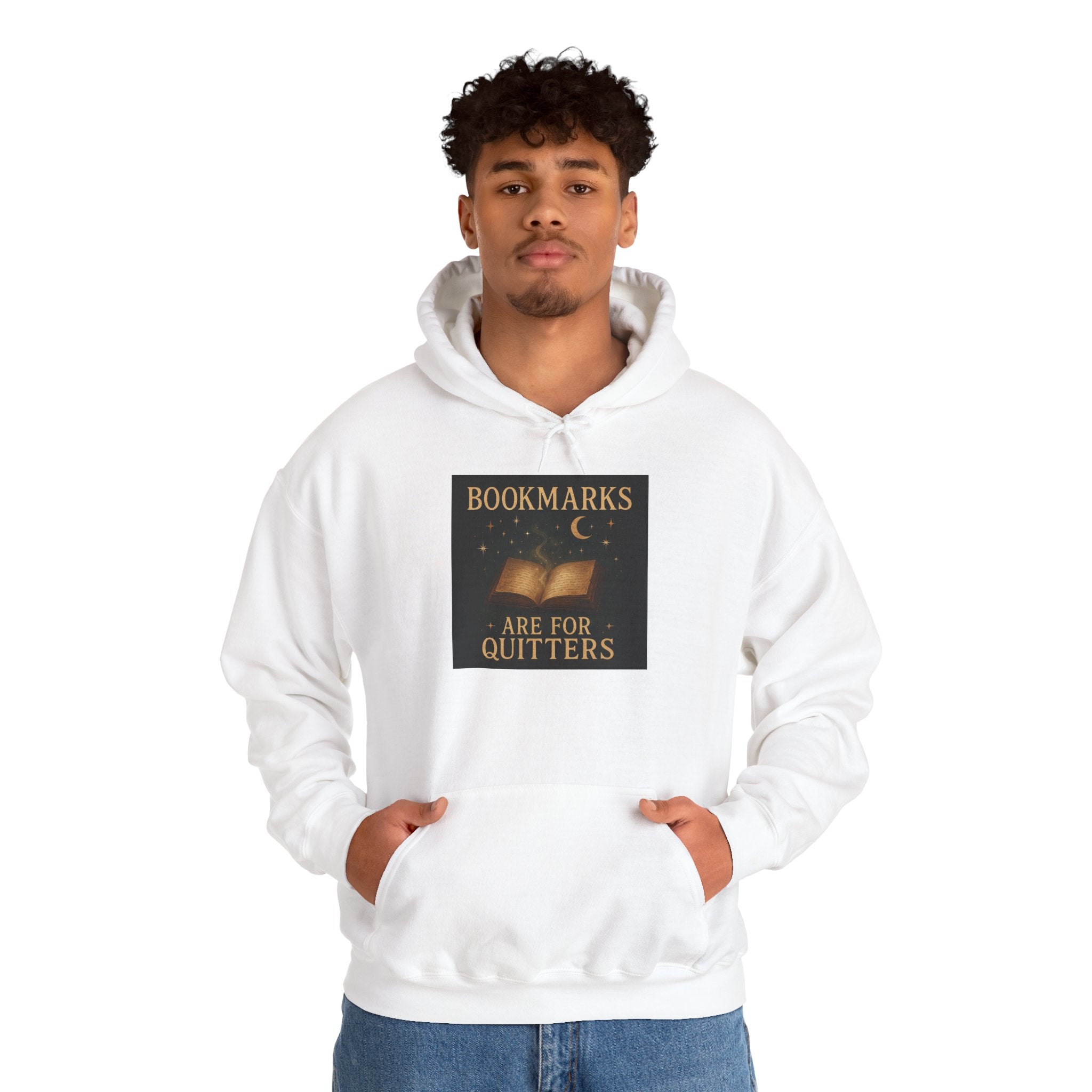 Cozy Literary Hoodie - Bookmarks Are for Quitters, Gift for Book Lovers, Reading Hoodie, Literary Apparel, Cozy Sweatshirt