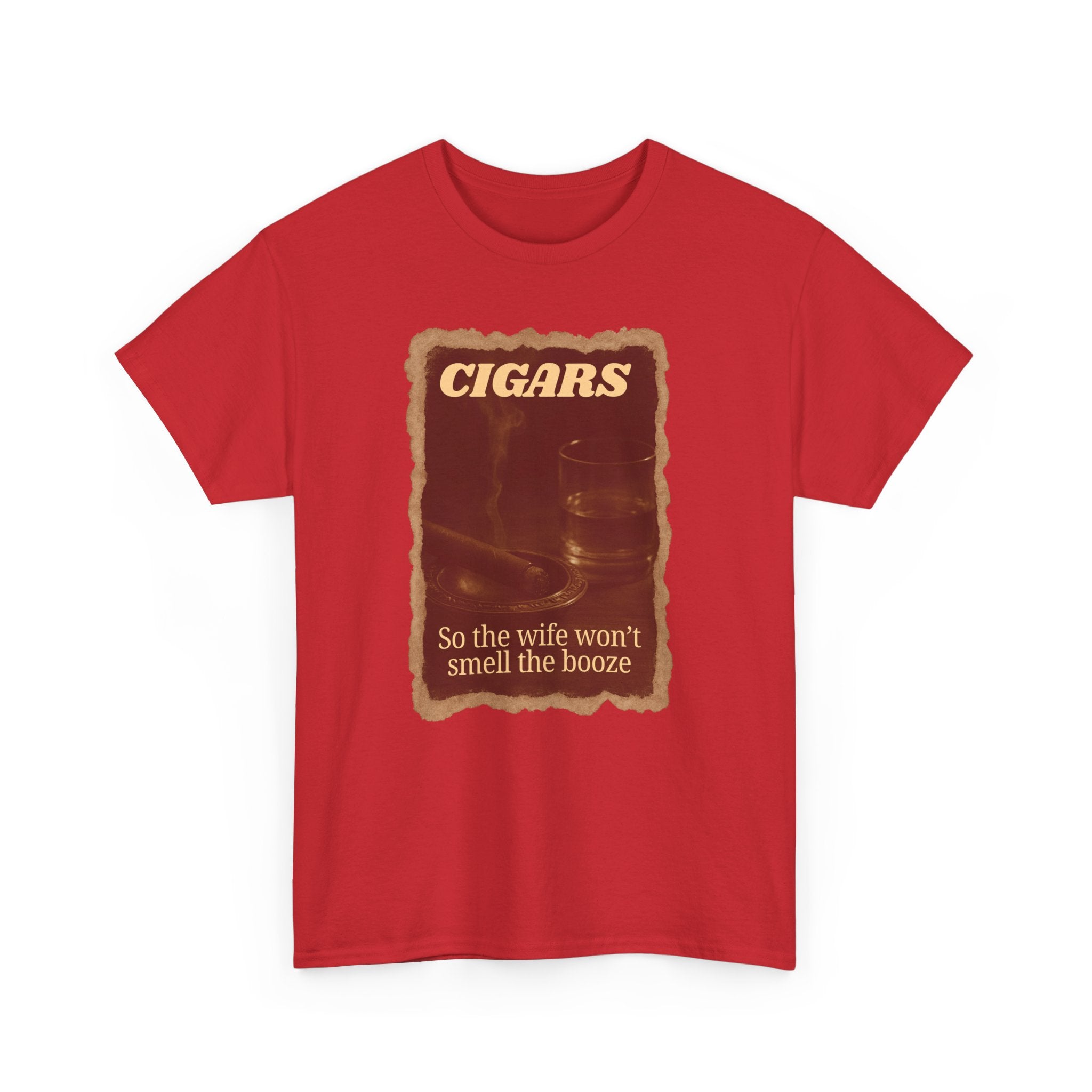 Cigar Theme Unisex Heavy Cotton T-shirt, Funny Gift for Men, Humor T-Shirt, Casual Wear, Birthday Gift, Father's Day