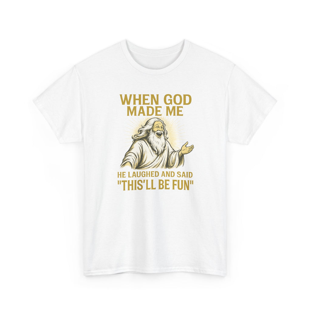 God Made Me / Rebel Tee, Unisex Cotton Shirt, Funny Religious Gift, Casual Wear, Spiritual Quote Tee