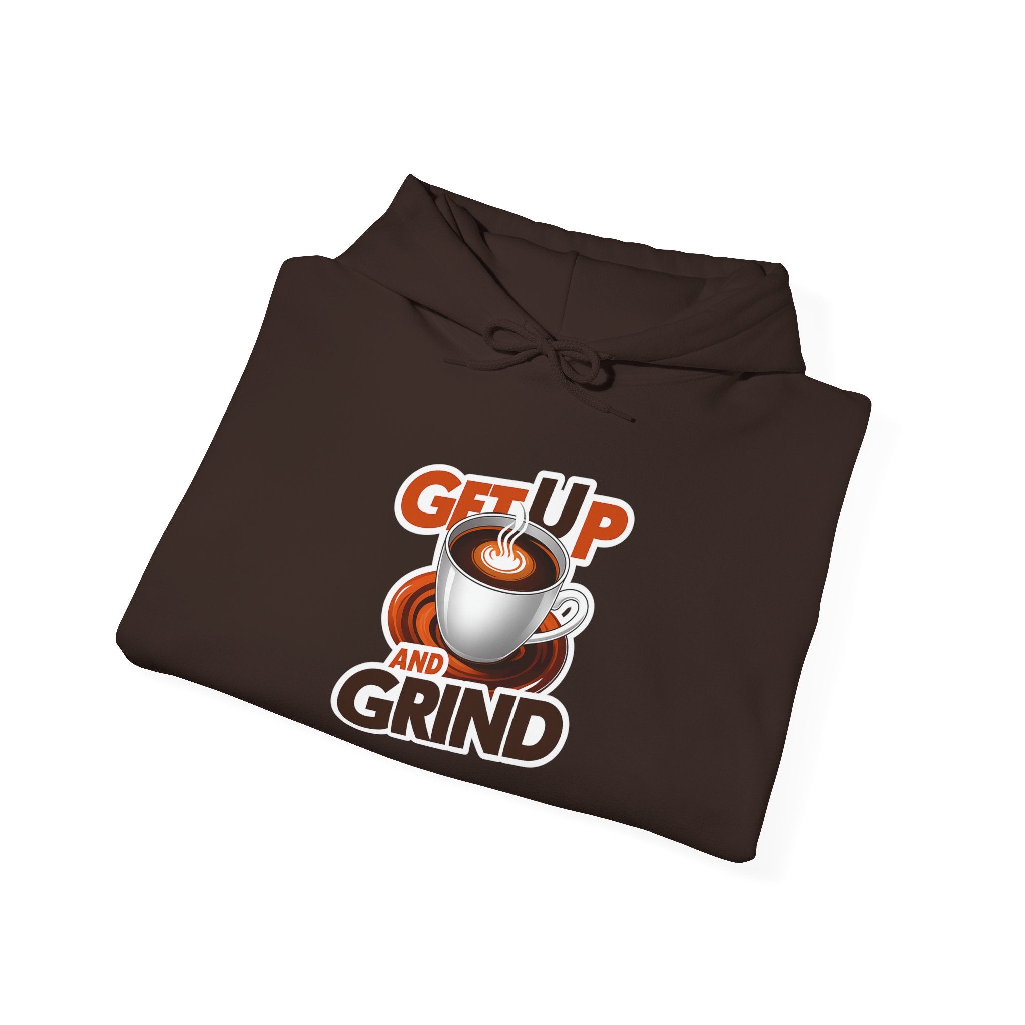 Get Up and Grind Motivational Coffee -Themed Hoodie | Motivational Gift for Coffee Lovers, Unisex Casual Wear, Perfect for Gym, School, Office