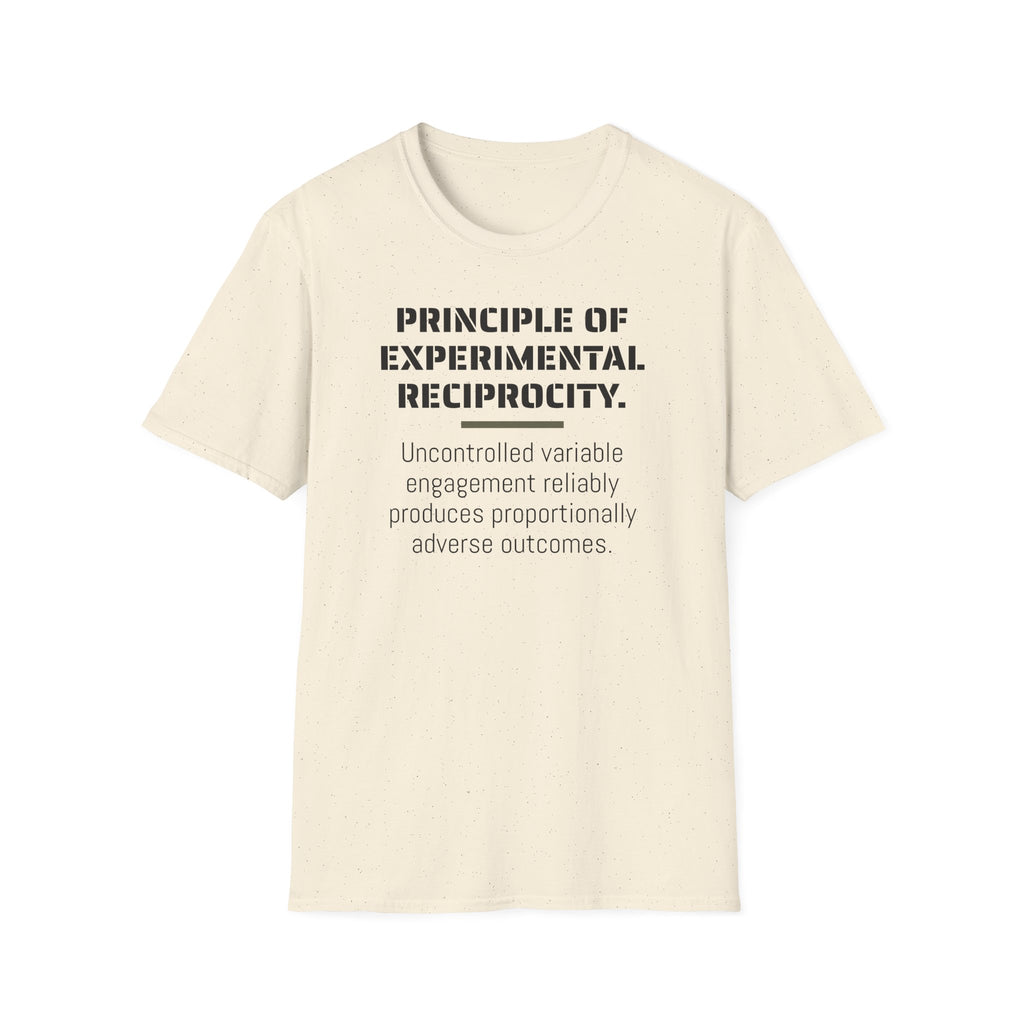Experimental Reciprocity Unisex T-Shirt | Gift for Science Lovers, Casual Tee, Nerdy Apparel, Funny Science Shirt, Eco-Friendly Fashion