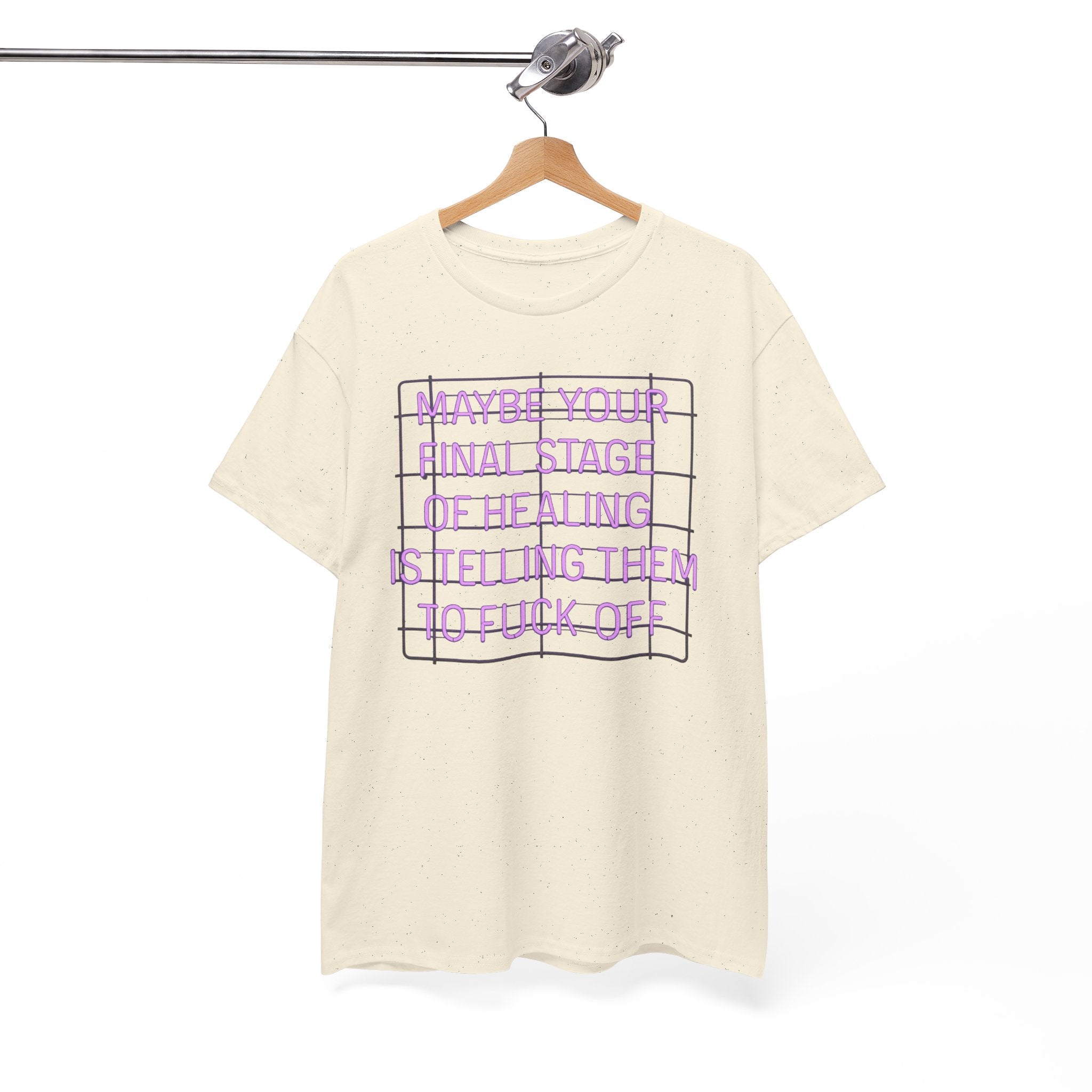 Unisex Heavy Cotton Tee - "Maybe Your Final Stage of Healing is Telling Them to F*ck Off" - Quirky Graphic Tee, Funny Saying Shirt, [...]