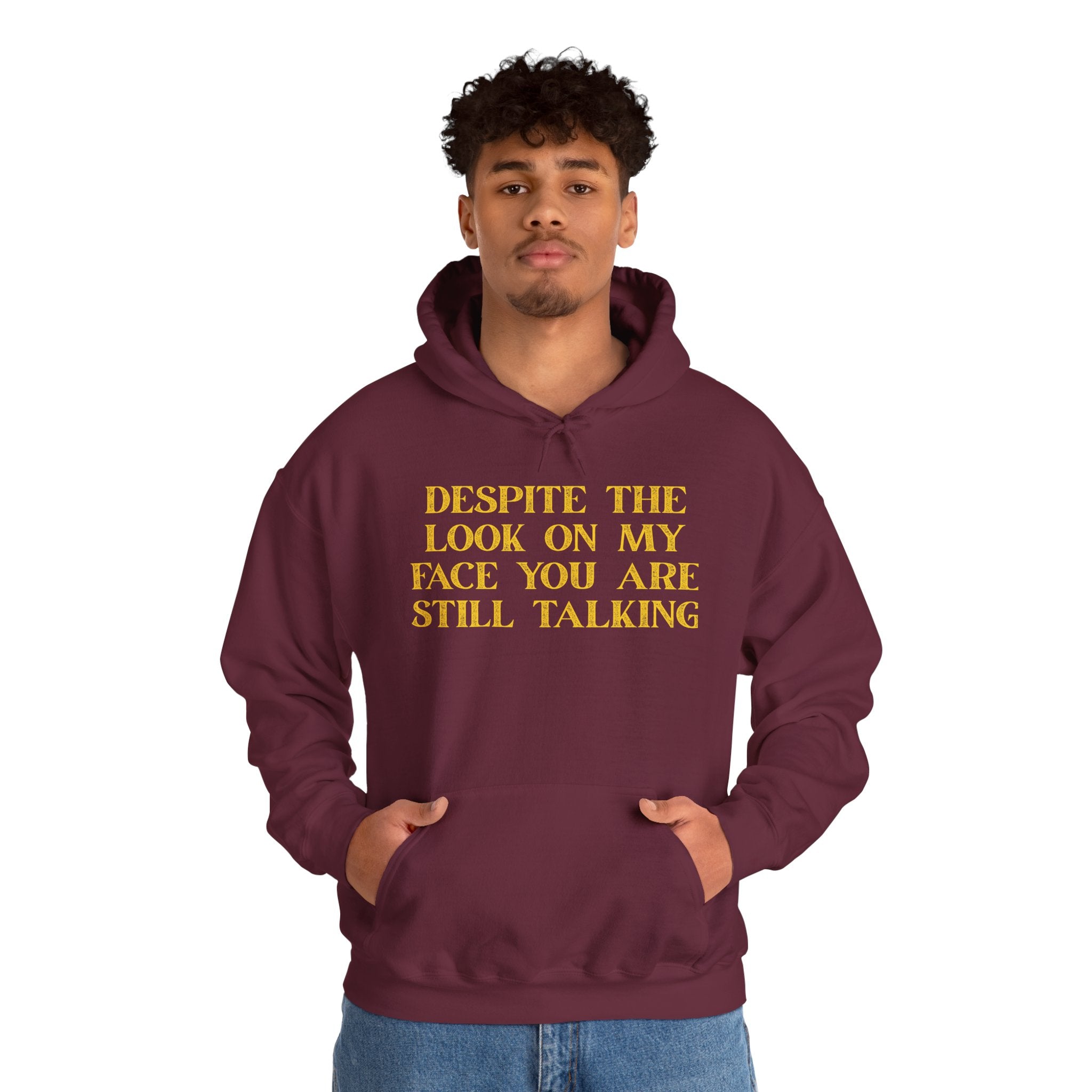 Funny Quote Hoodie, Unisex Heavy Blend Sweatshirt, Casual Wear, Gift for Friends, Cozy Style, Lightweight Fashion