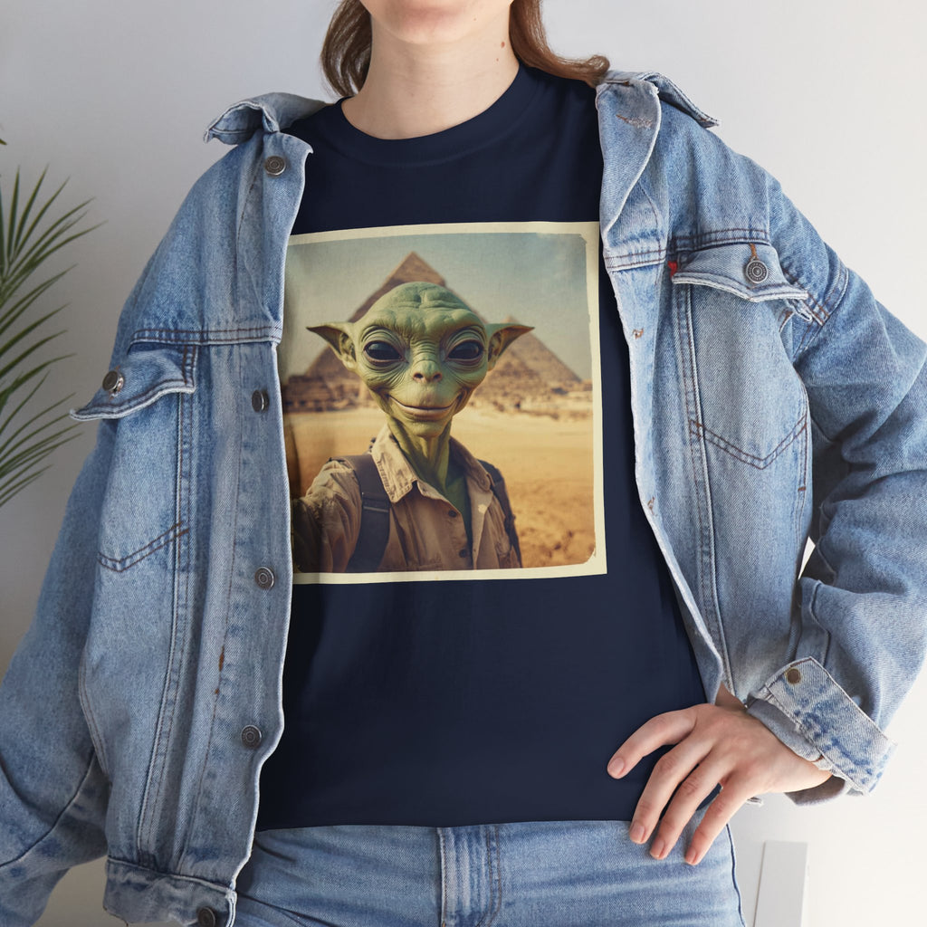 Alien Explorer at the Pyramids Graphic T-Shirt